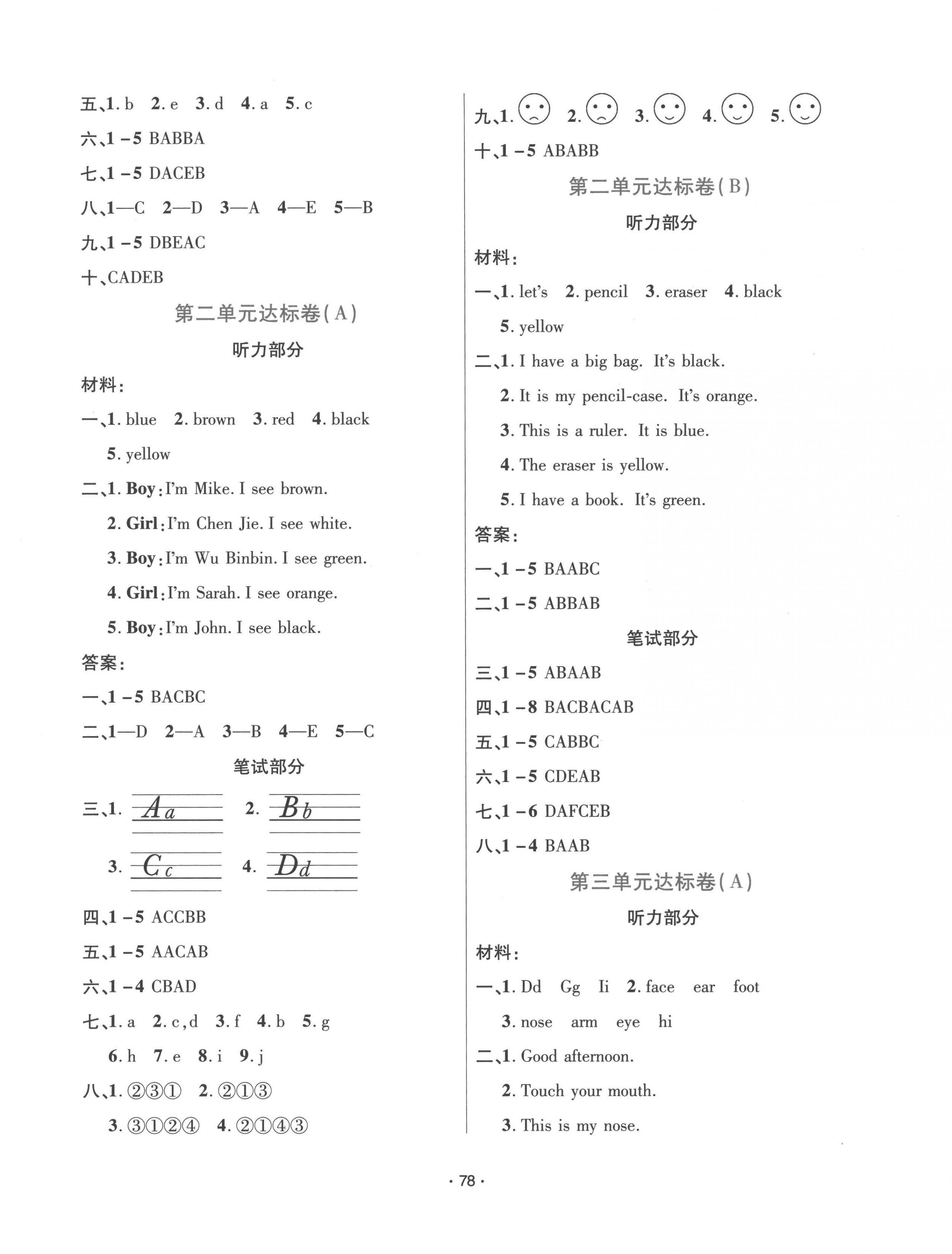 2022年單元達(dá)標(biāo)卷三年級英語上冊人教版 第2頁