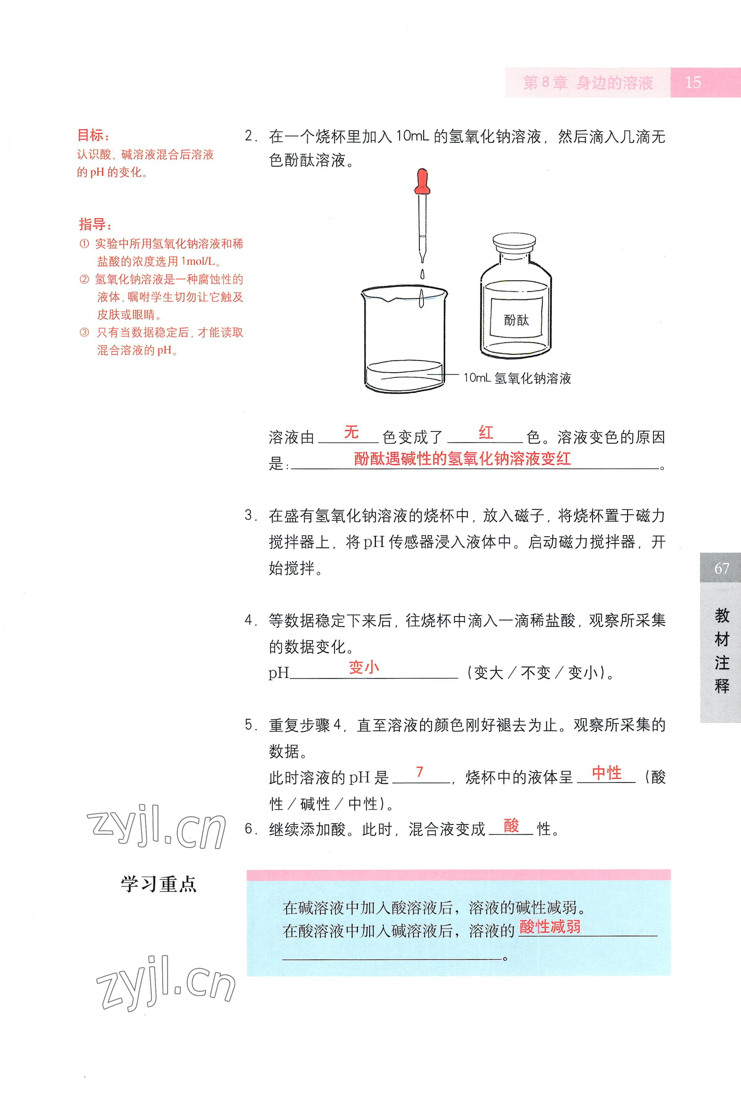 2022年教材課本七年級科學第一學期滬教版五四制 參考答案第15頁