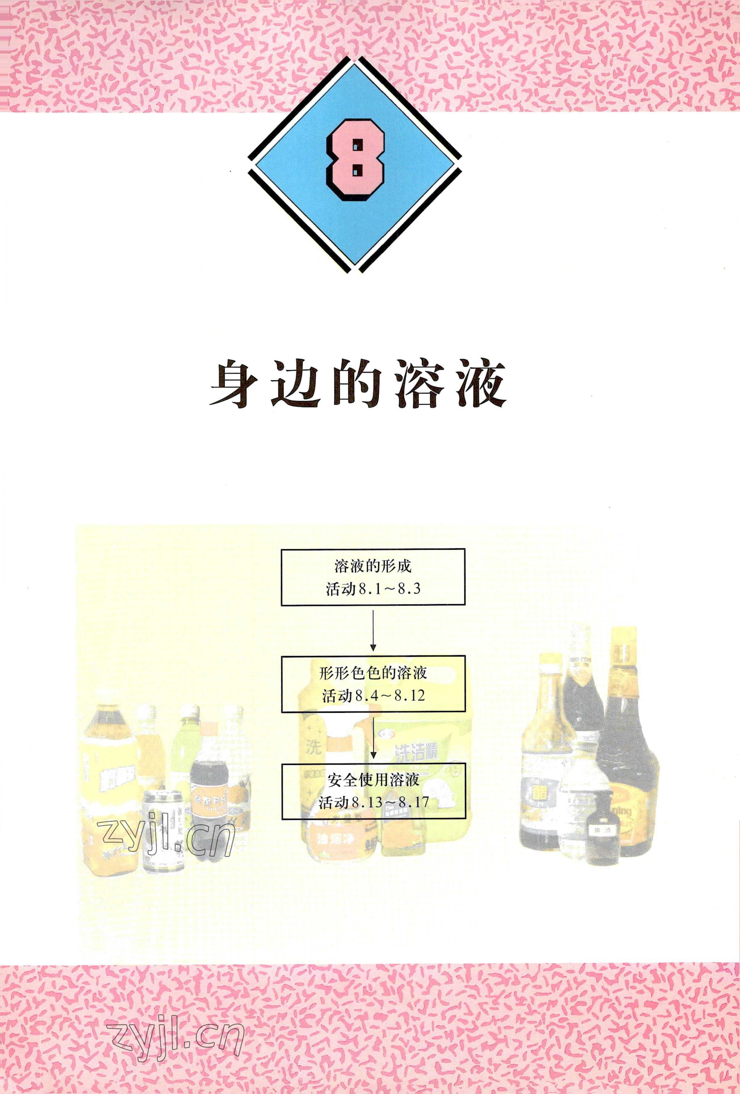 2022年教材課本七年級科學第一學期滬教版五四制 參考答案第1頁