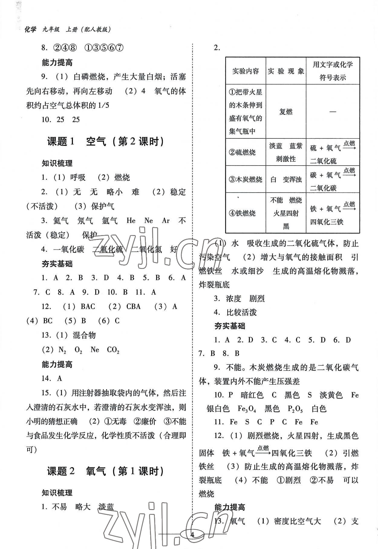 2022年南方新課堂金牌學案九年級化學上冊人教版珠海專版 第4頁