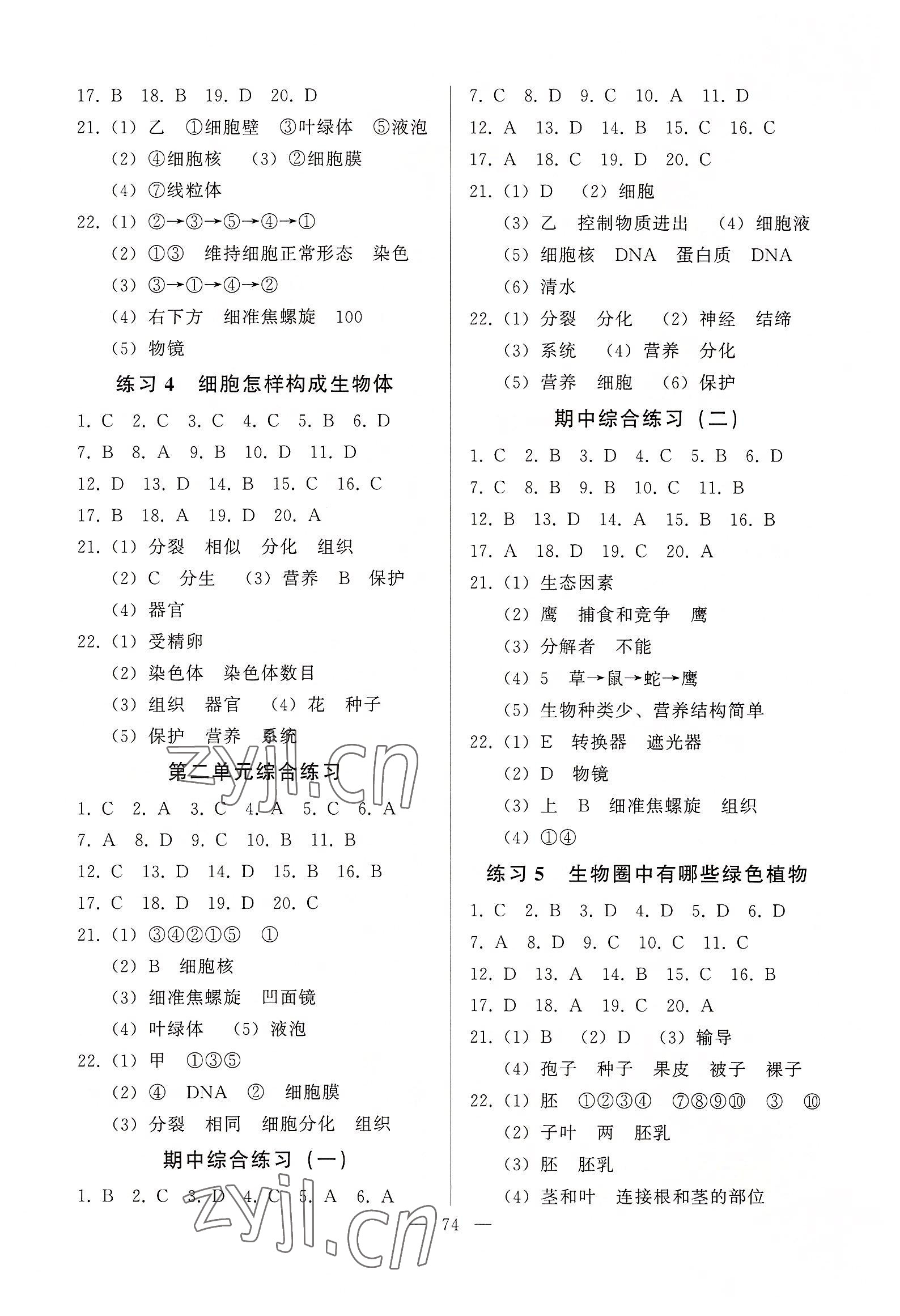 2022年顺达测试卷七年级生物上册人教版 第2页