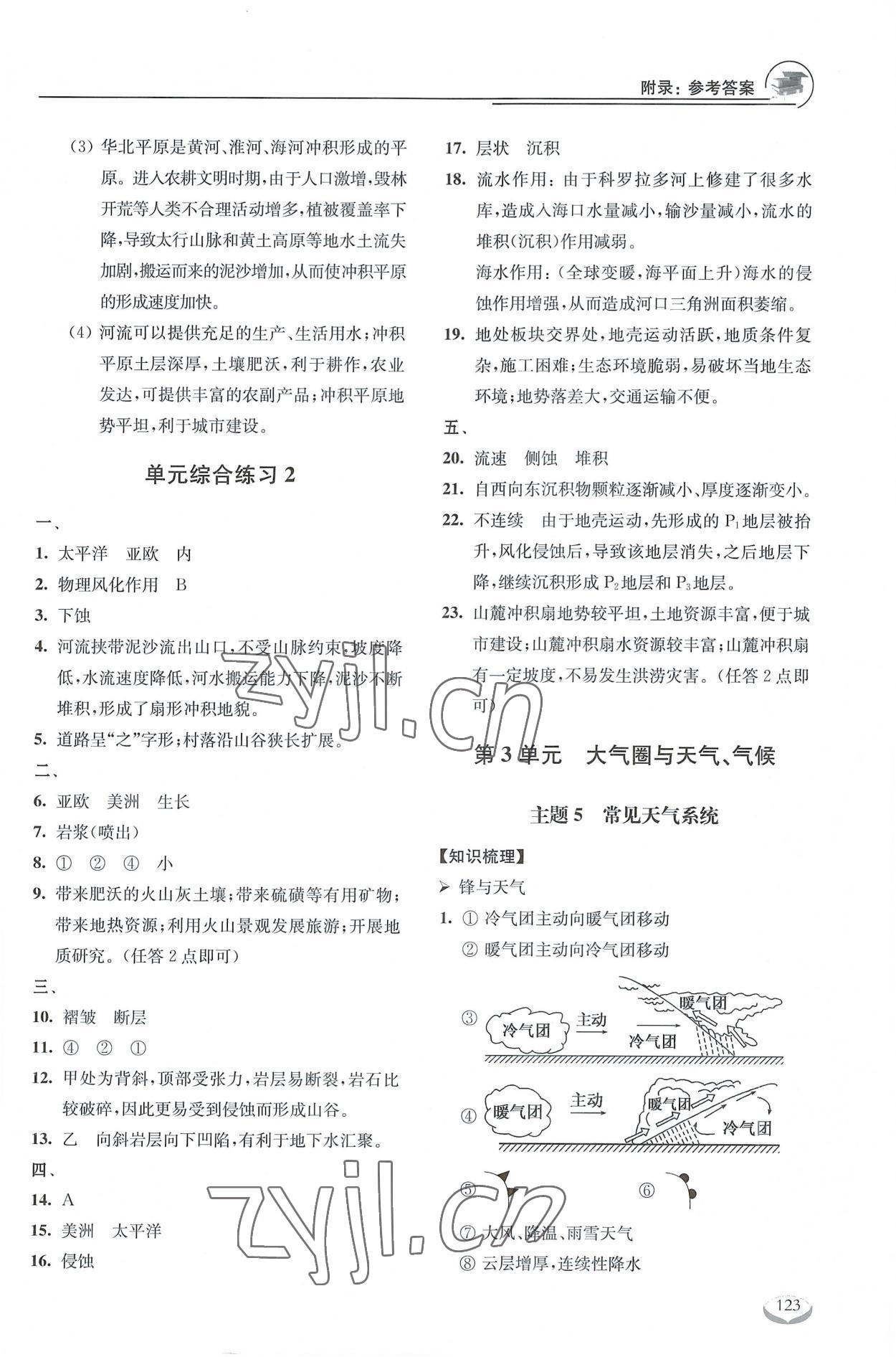 2022年40分鐘同步精準(zhǔn)練高中地理選擇性必修1滬教版 參考答案第5頁