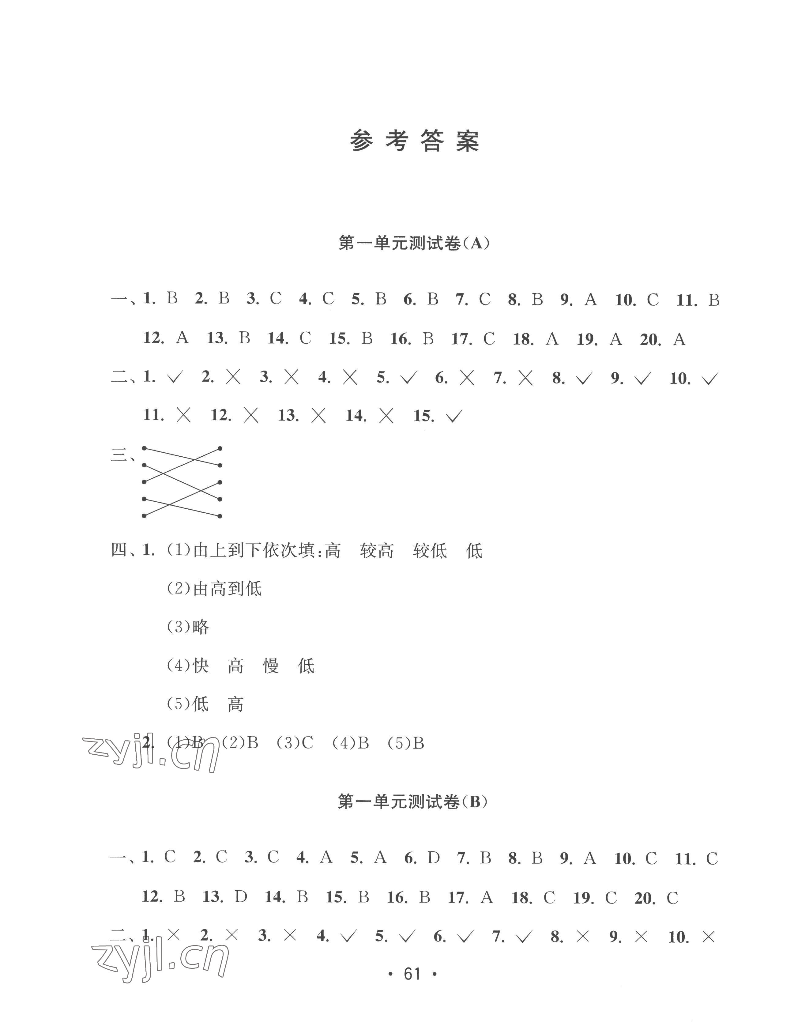 2022年智慧课堂课时检测四年级科学上册教科版 第1页