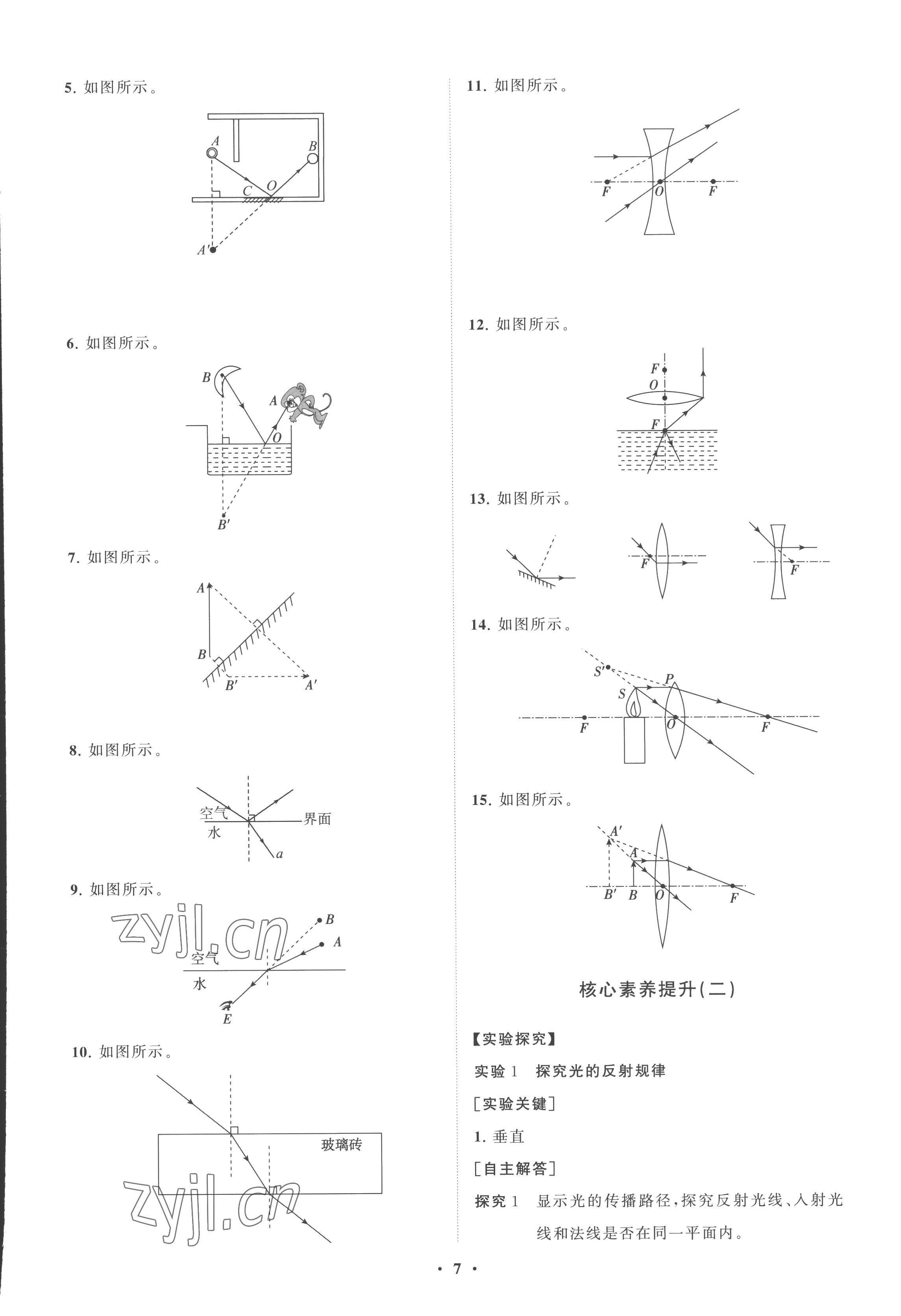 2022年同步練習(xí)冊分層卷八年級物理全一冊滬科版 第7頁