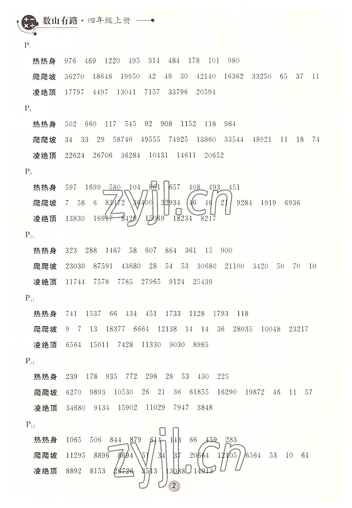 2022年数山有路四年级数学上册北师大版 第2页