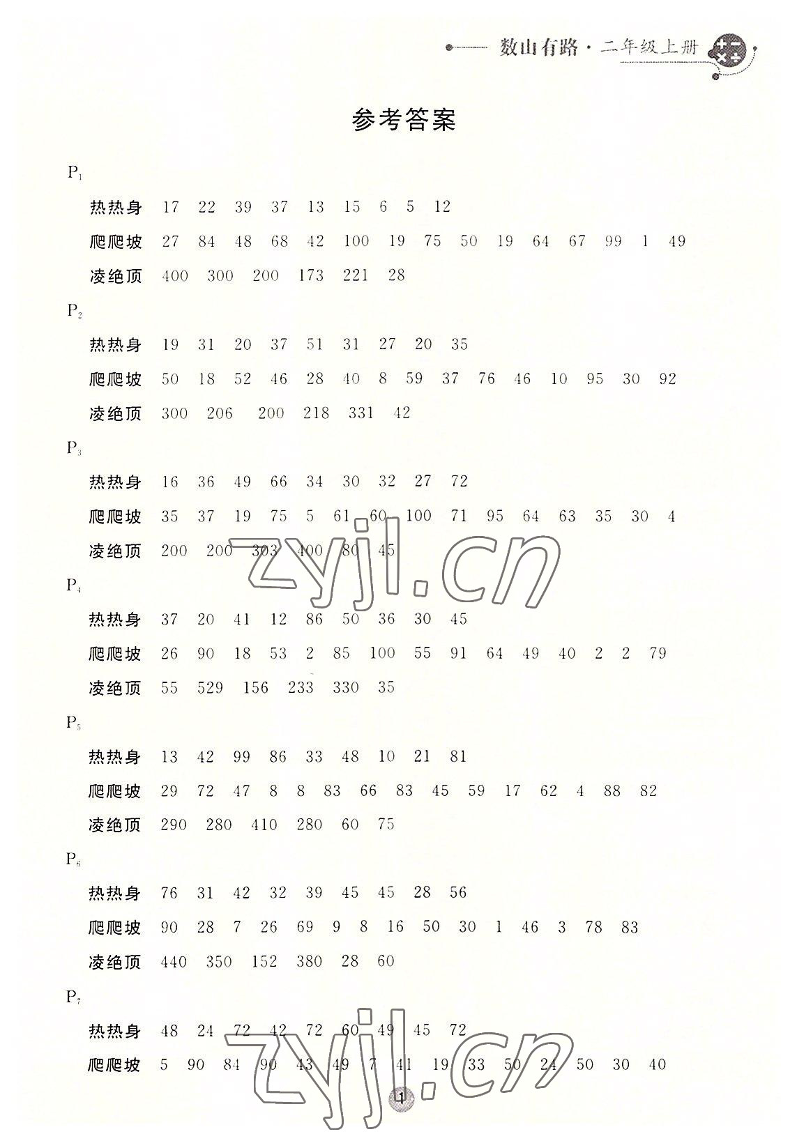 2022年數山有路二年級數學上冊北師大版 第1頁