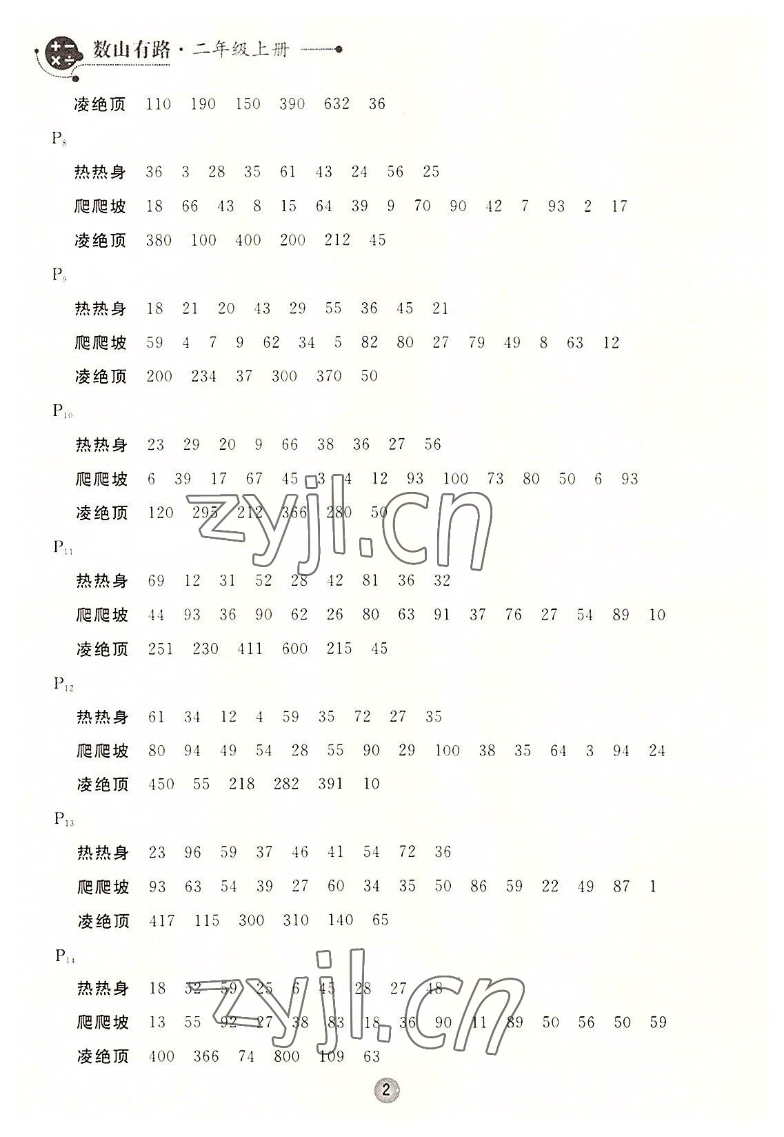 2022年数山有路二年级数学上册北师大版 第2页