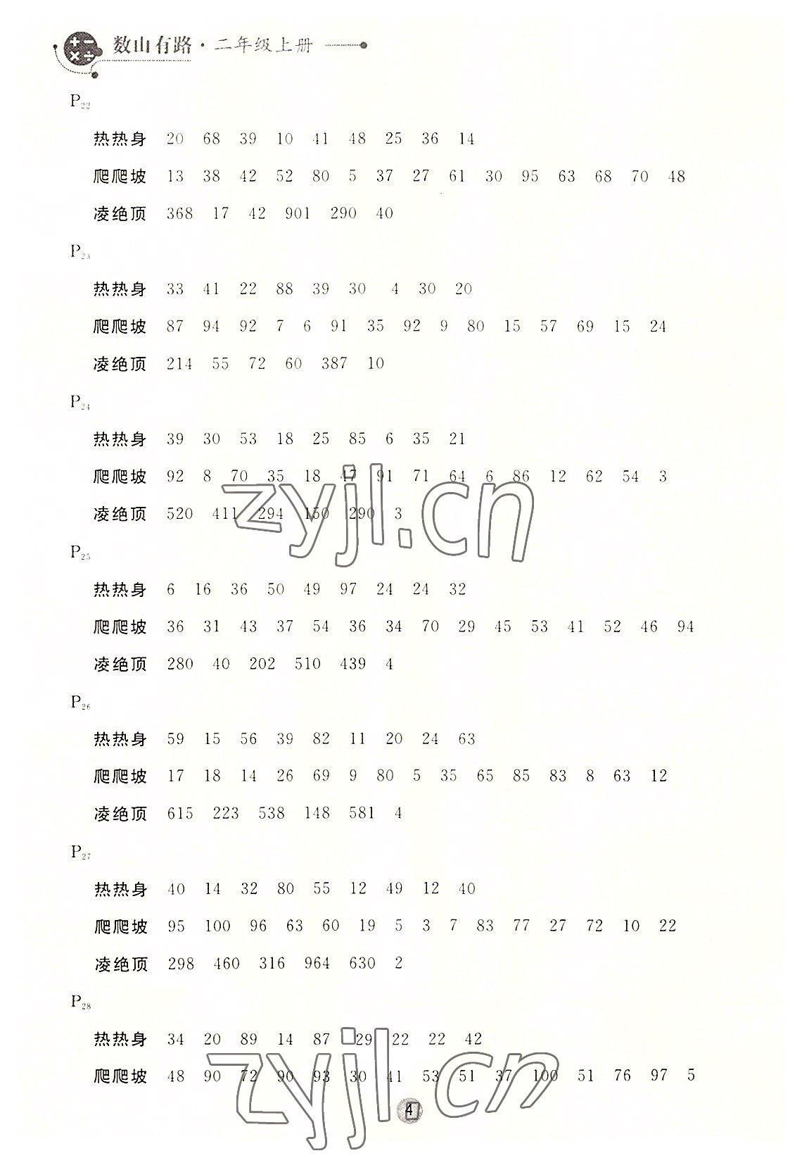 2022年数山有路二年级数学上册北师大版&nbsp;第4页