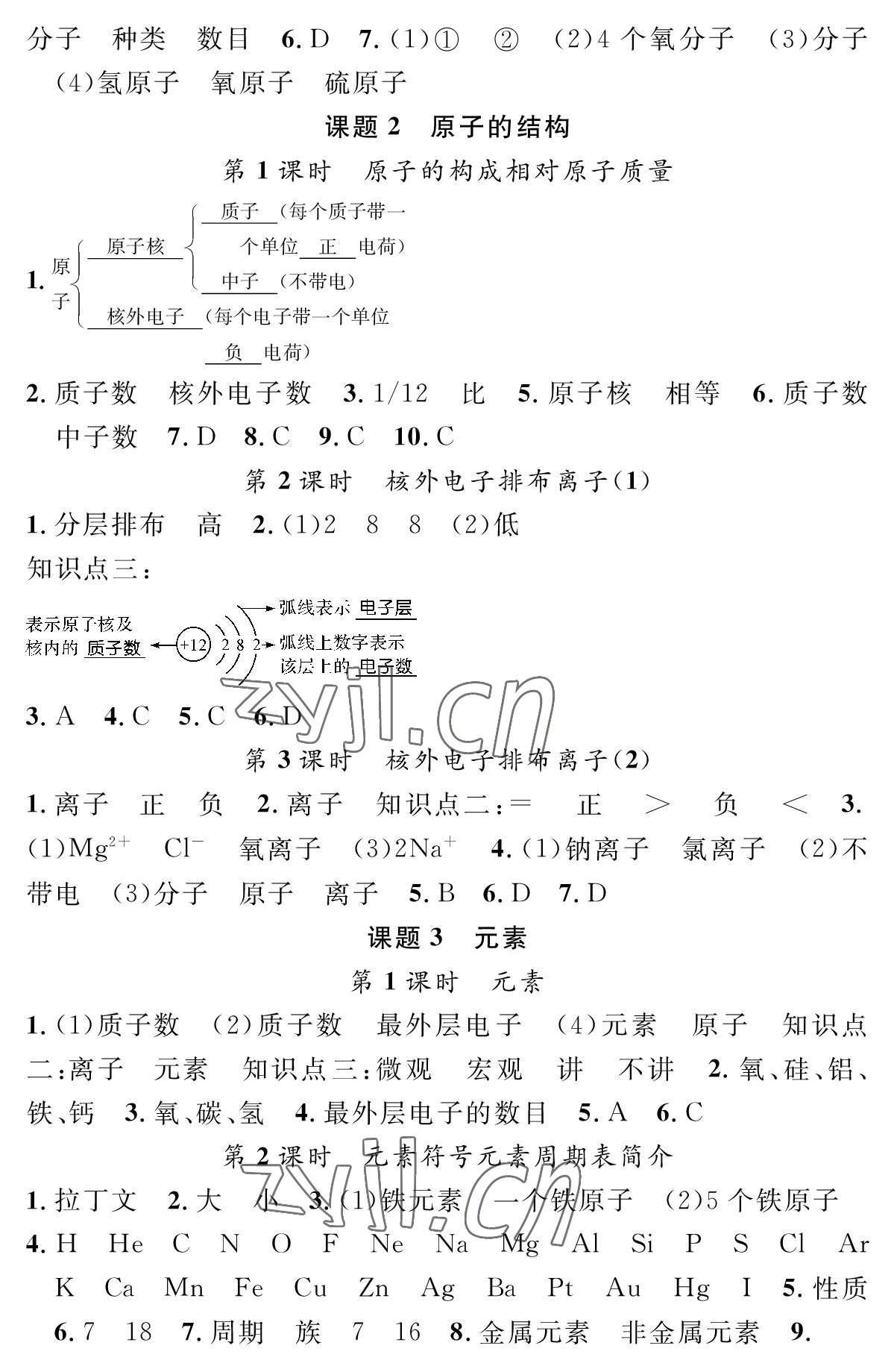 2022年智慧課堂創(chuàng)新作業(yè)九年級化學(xué)上冊人教版 參考答案第4頁