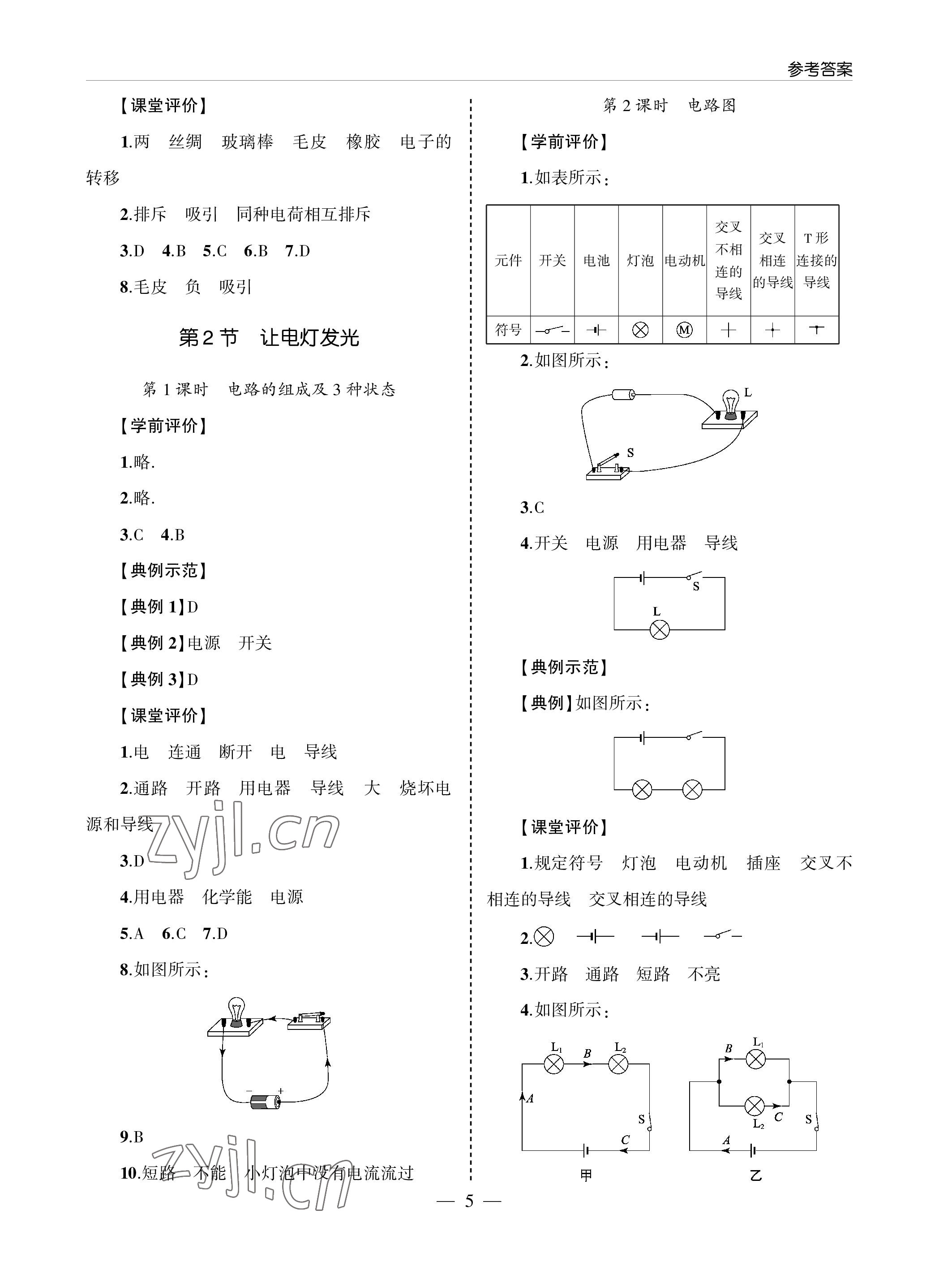 2022年新課堂同步學(xué)習(xí)與探究九年級(jí)物理全一冊(cè)滬科版金鄉(xiāng)專版 參考答案第5頁(yè)