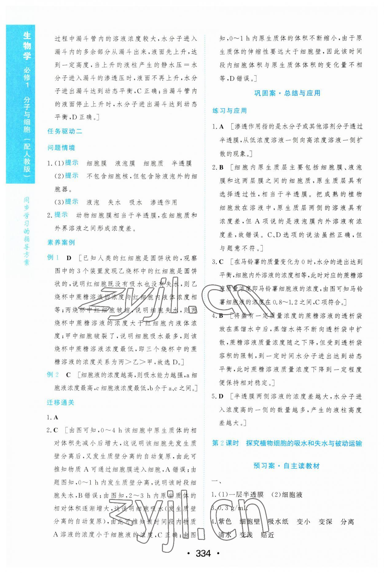 2022年新課程學習與測評生物必修1人教版 第24頁