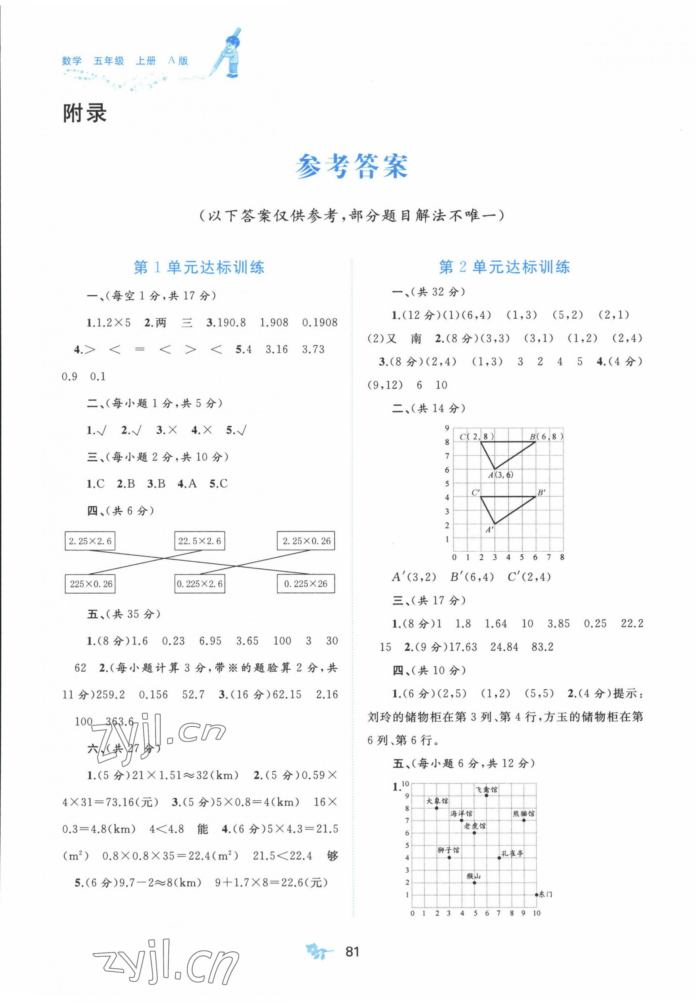 2022年新課程學(xué)習(xí)與測評單元雙測五年級數(shù)學(xué)上冊人教版A版 第1頁