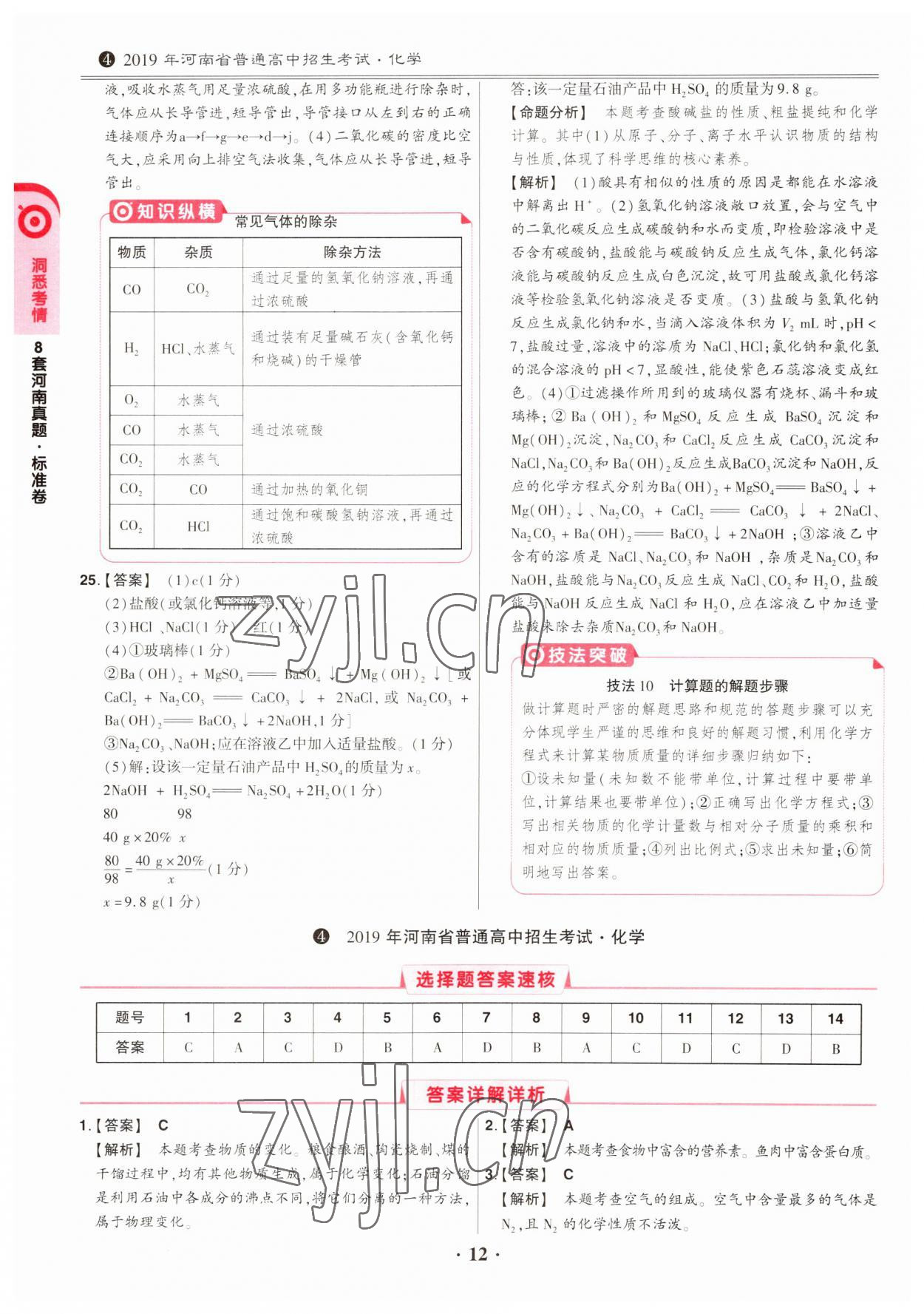 2023年鼎成中考模拟试卷精编化学河南专版 第12页