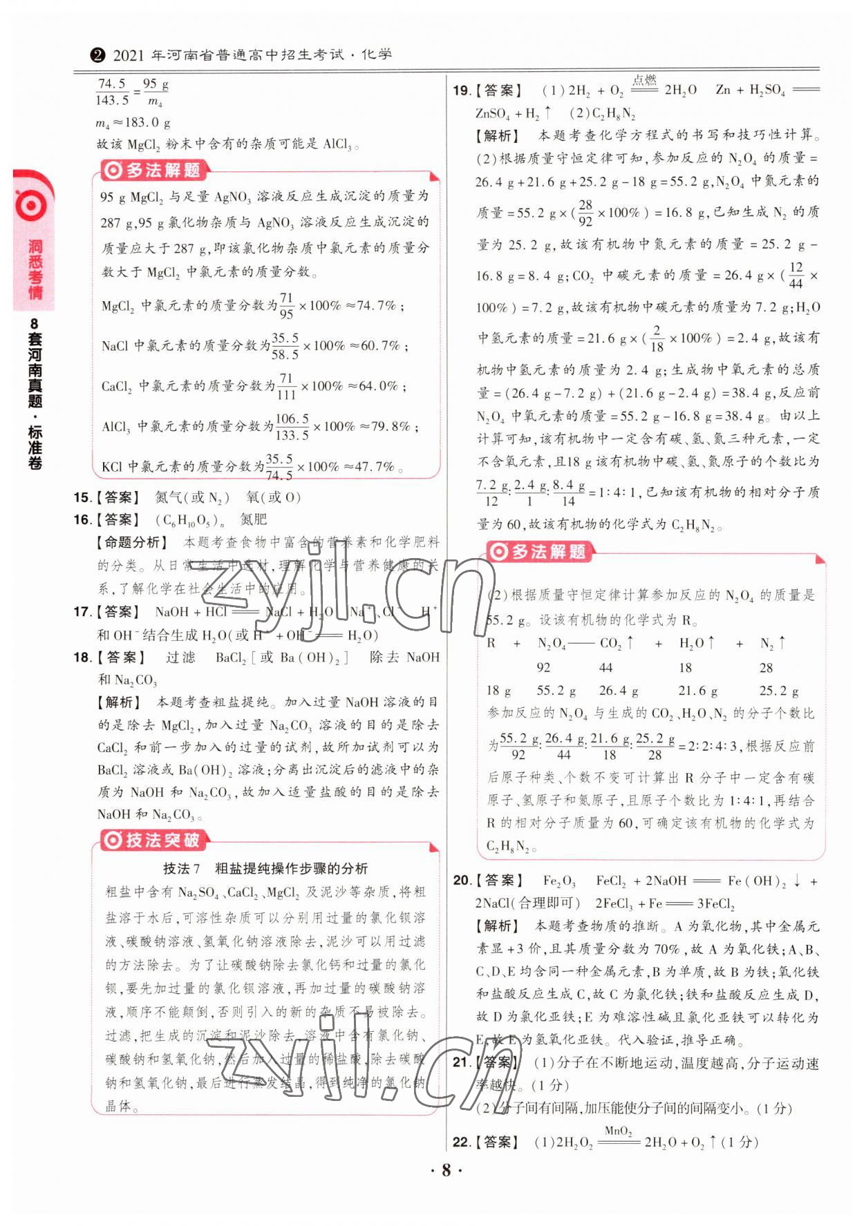 2023年鼎成中考模拟试卷精编化学河南专版 第8页