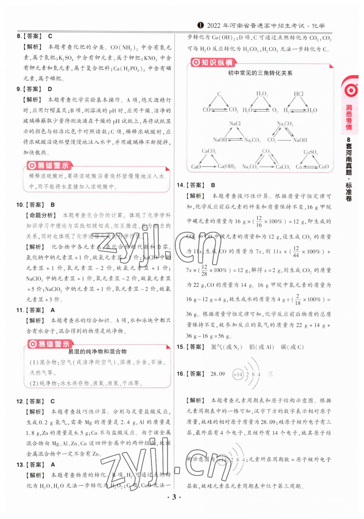 2023年鼎成中考模拟试卷精编化学河南专版 第3页