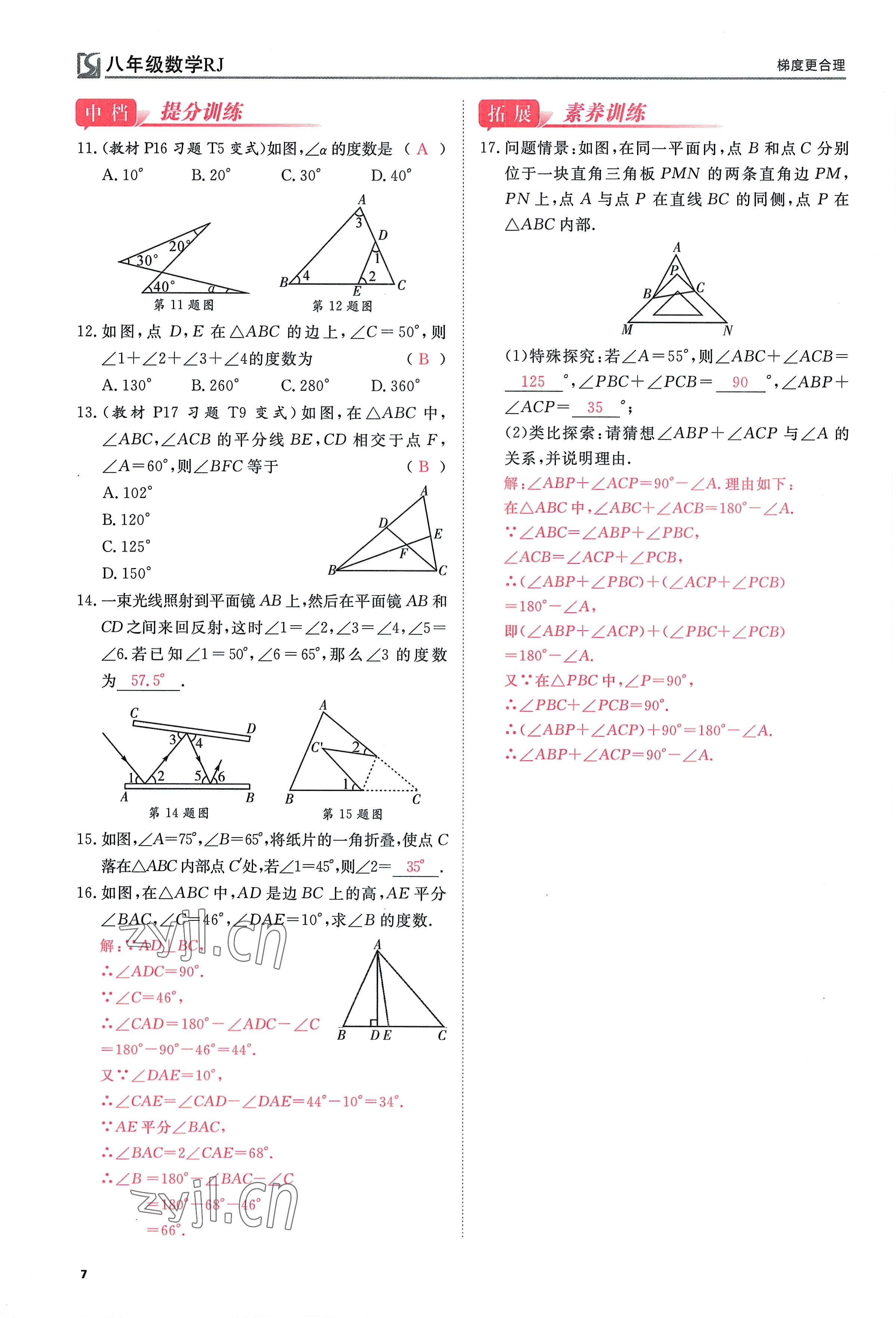 2022年畅行课堂八年级数学上册人教版河南专版 参考答案第25页