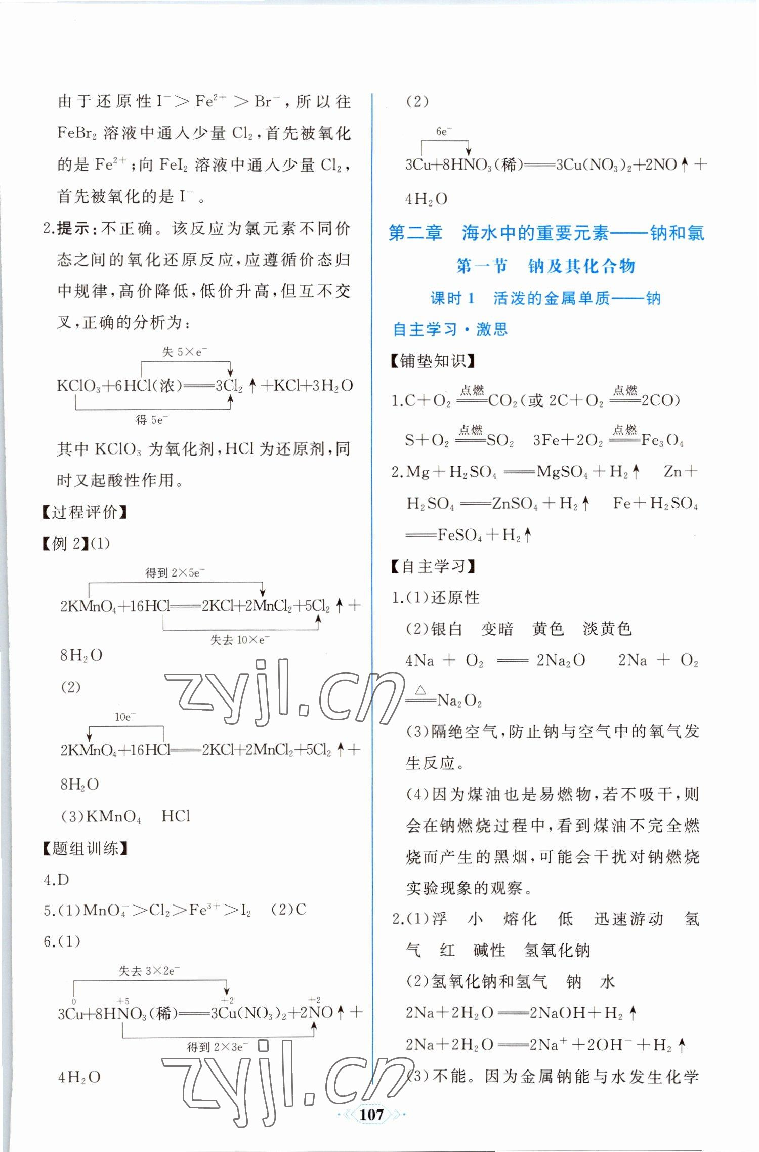 2022年同步解析與測(cè)評(píng)課時(shí)練人民教育出版社高中化學(xué)必修第一冊(cè)人教版增強(qiáng)版 第9頁(yè)