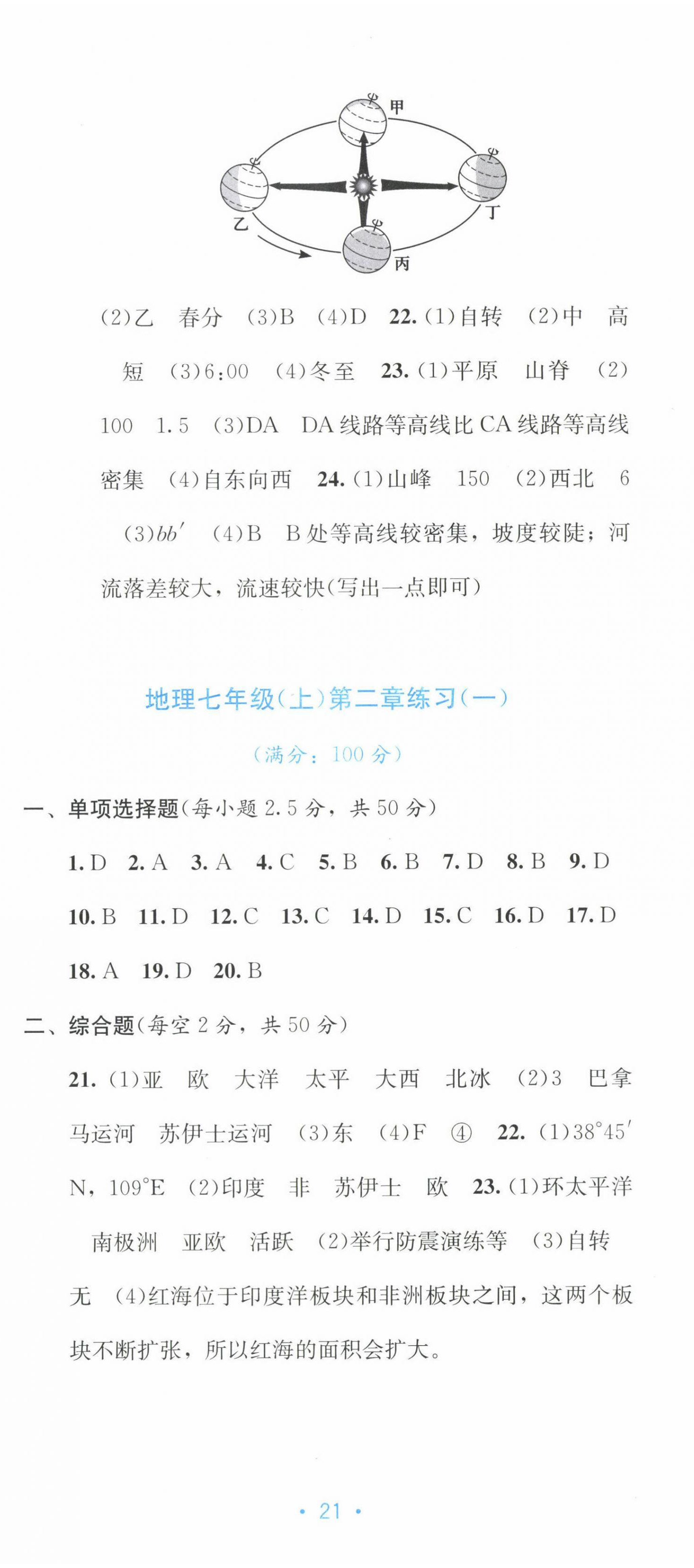 2022年全程檢測(cè)單元測(cè)試卷七年級(jí)地理上冊(cè)人教版A 第2頁(yè)