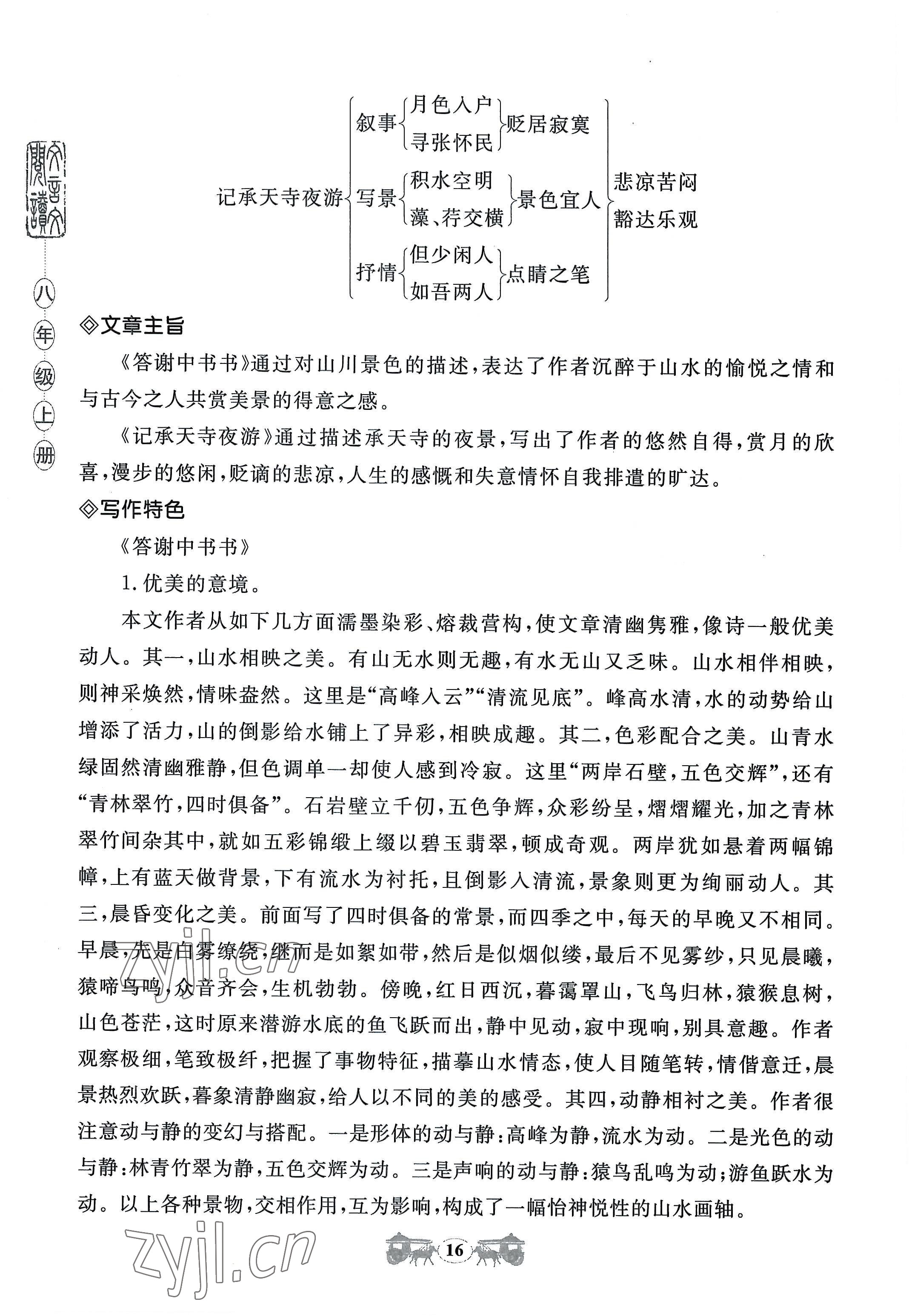 2022年初中文言文閱讀訓練八年級上冊統(tǒng)編版山東科學技術(shù)出版社 參考答案第16頁