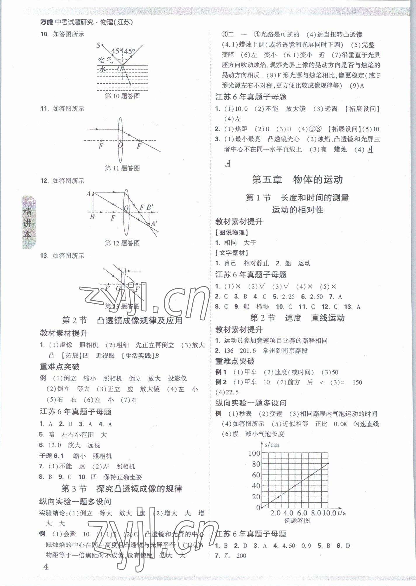 2023年萬唯中考試題研究九年級物理蘇科版江蘇專版 參考答案第3頁