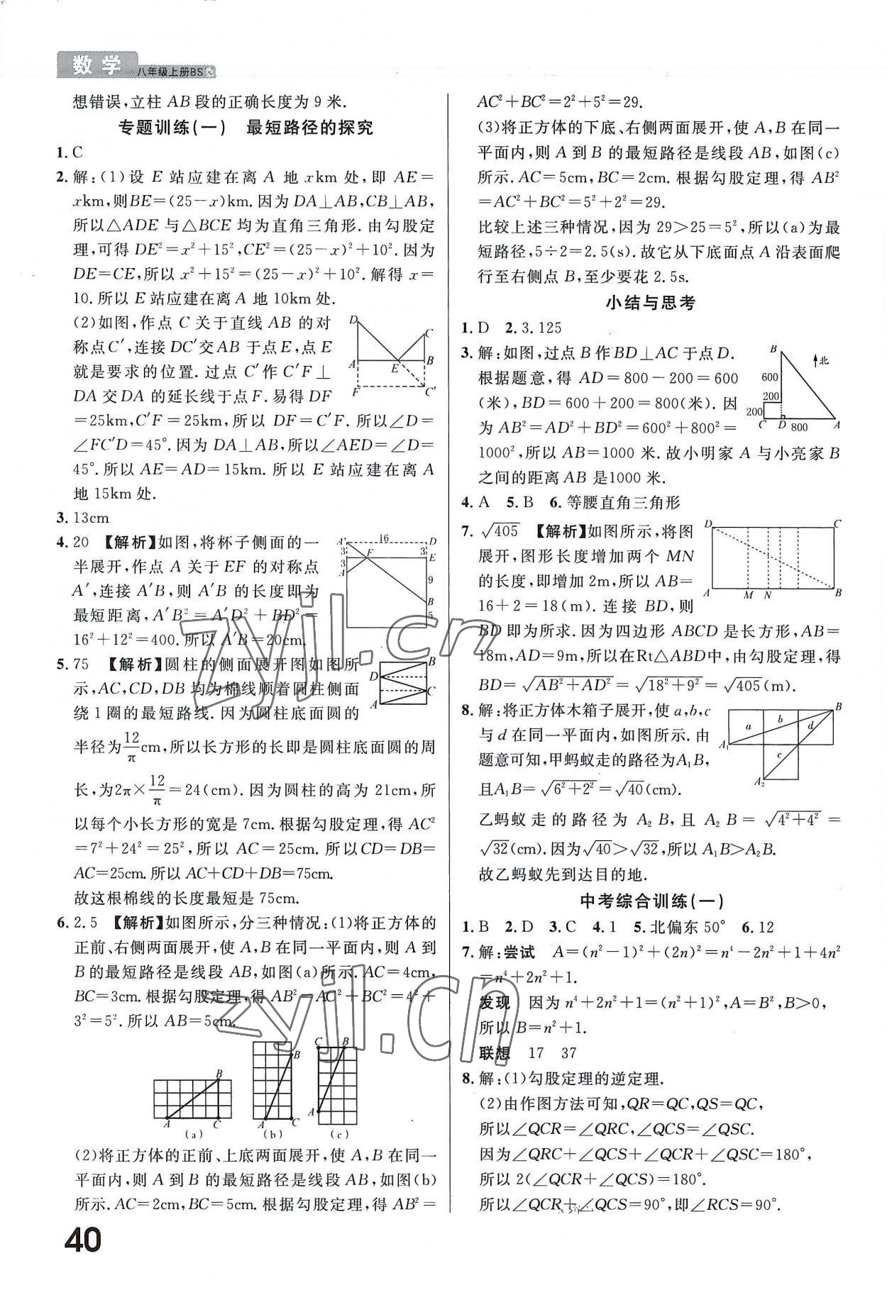 2022年一線調研學業(yè)測評八年級數學上冊北師大版 第8頁