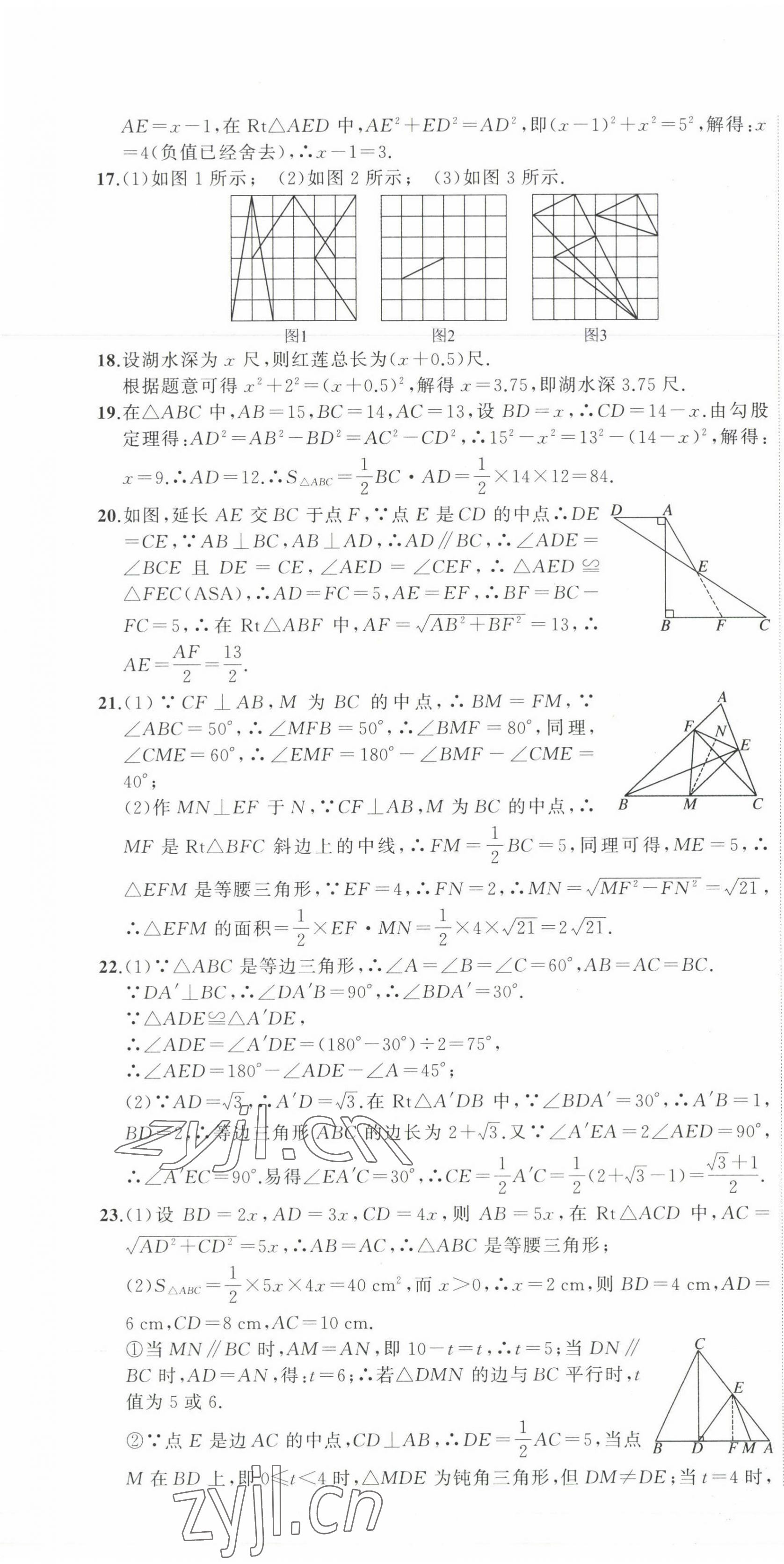 2022年全能卷王单元测试卷八年级数学上册浙教版 第7页