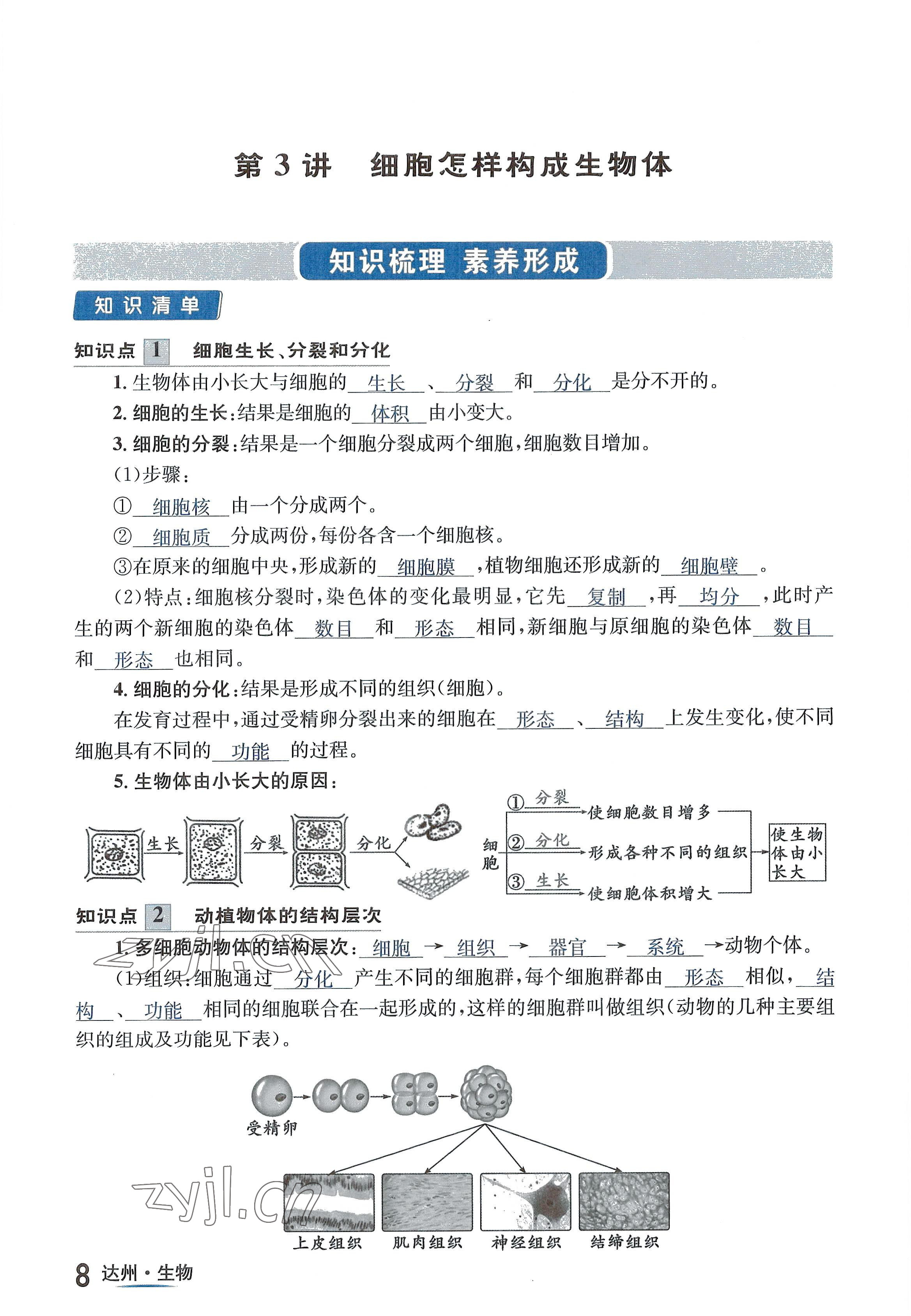 2022年國華考試中考總動員生物達(dá)州專版 參考答案第19頁