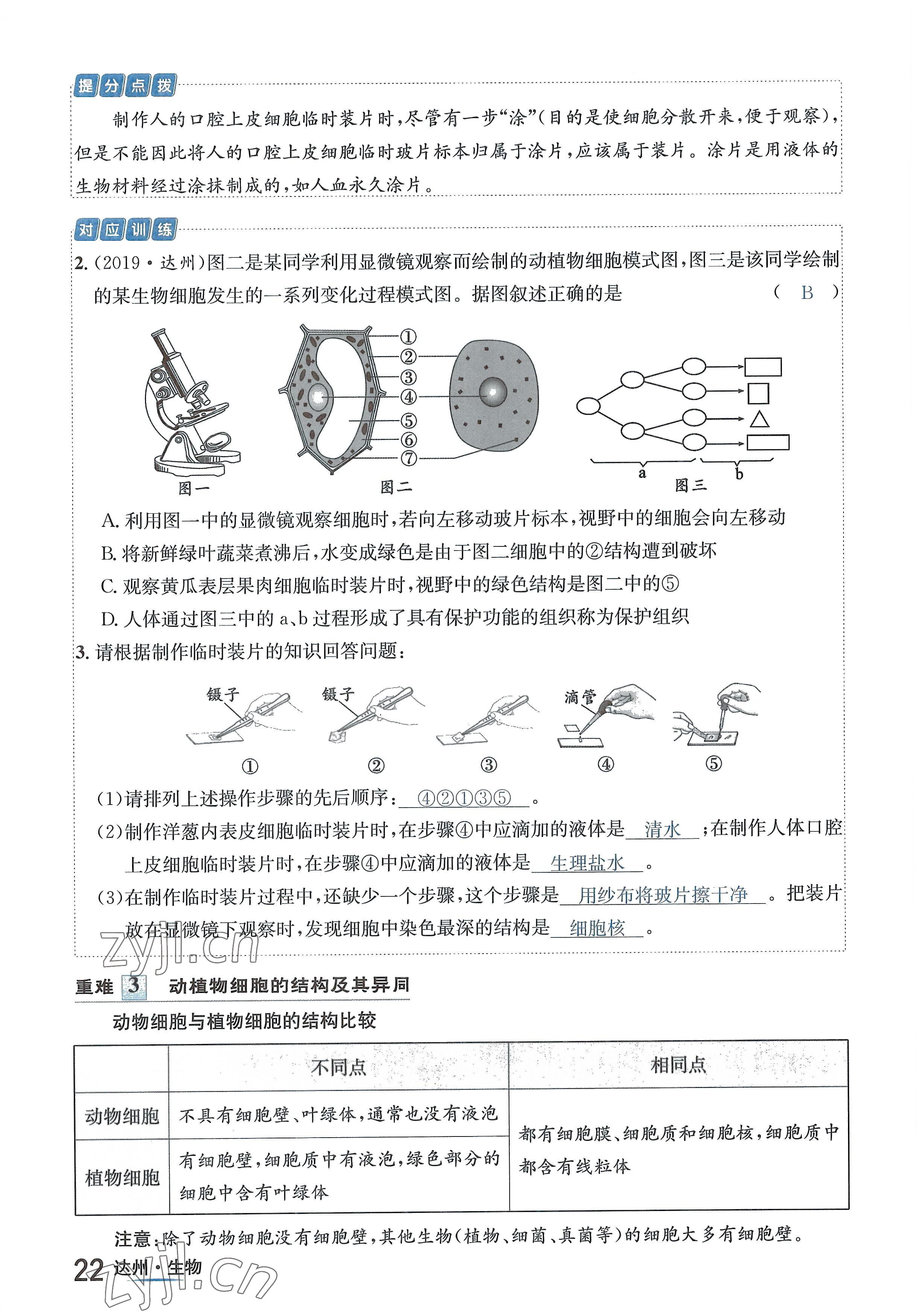 2022年國華考試中考總動(dòng)員生物達(dá)州專版 參考答案第40頁