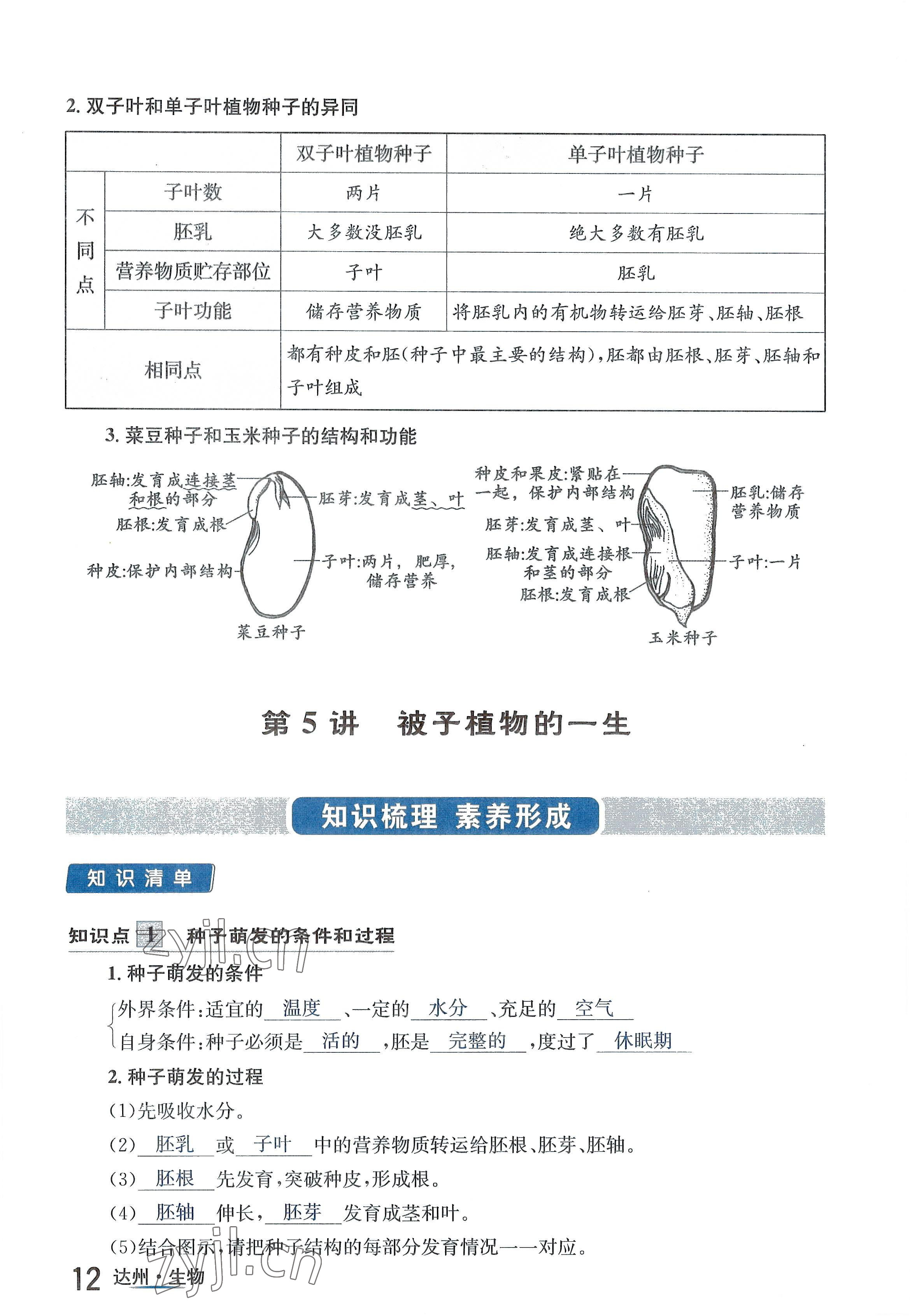 2022年國(guó)華考試中考總動(dòng)員生物達(dá)州專(zhuān)版 參考答案第27頁(yè)