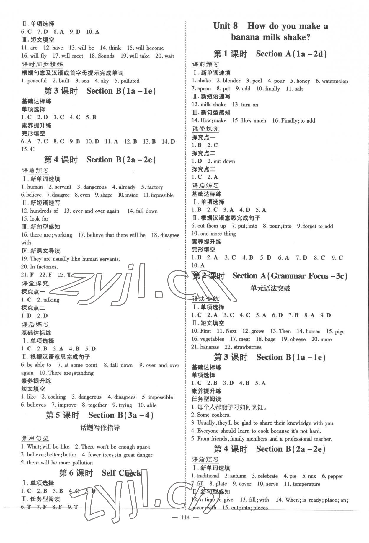 2022年初中同步学习导与练导学探究案八年级英语上册人教版四川专版 第6页