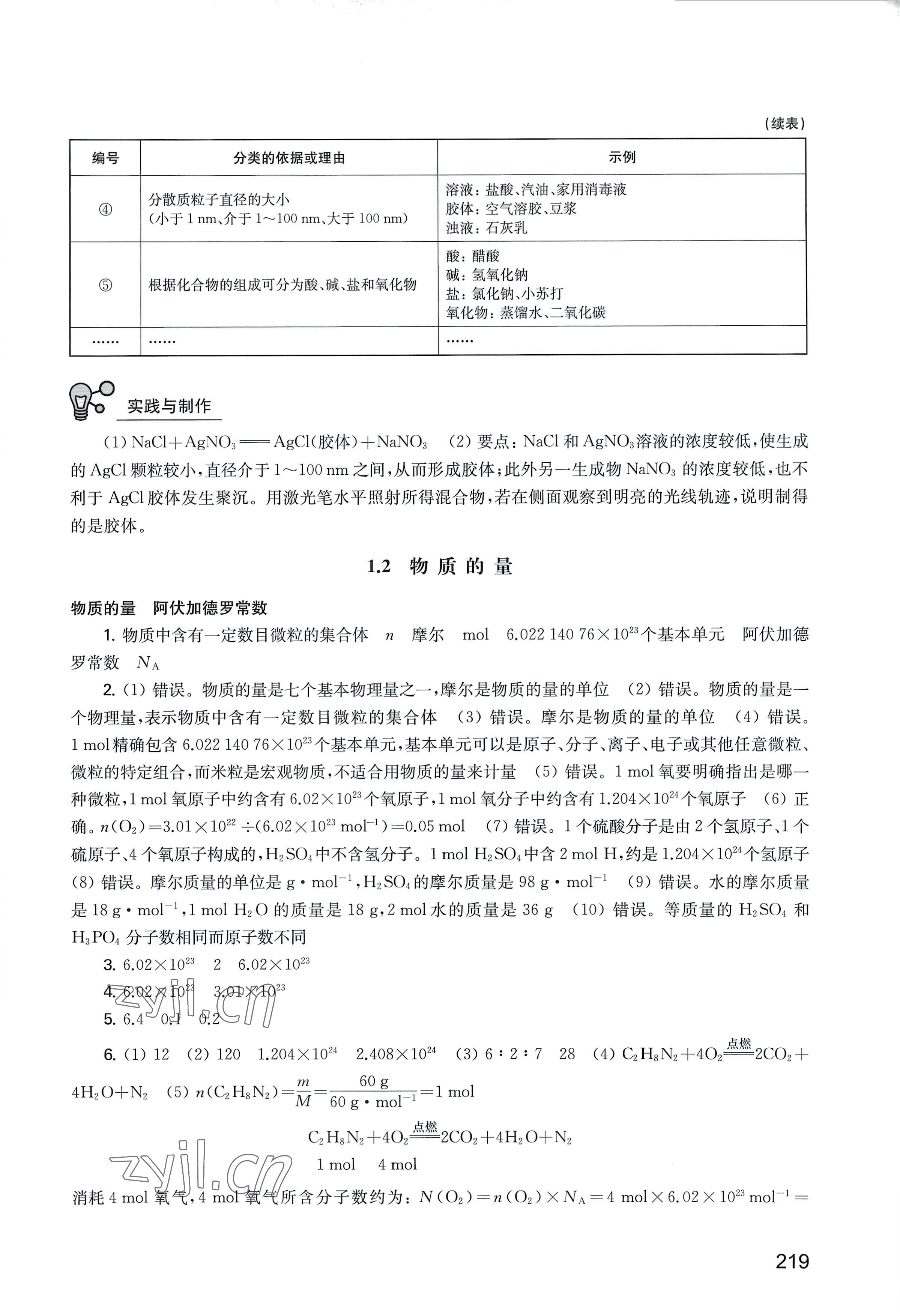 2022年練習(xí)部分高中化學(xué)必修第一冊(cè)滬教版 參考答案第2頁(yè)