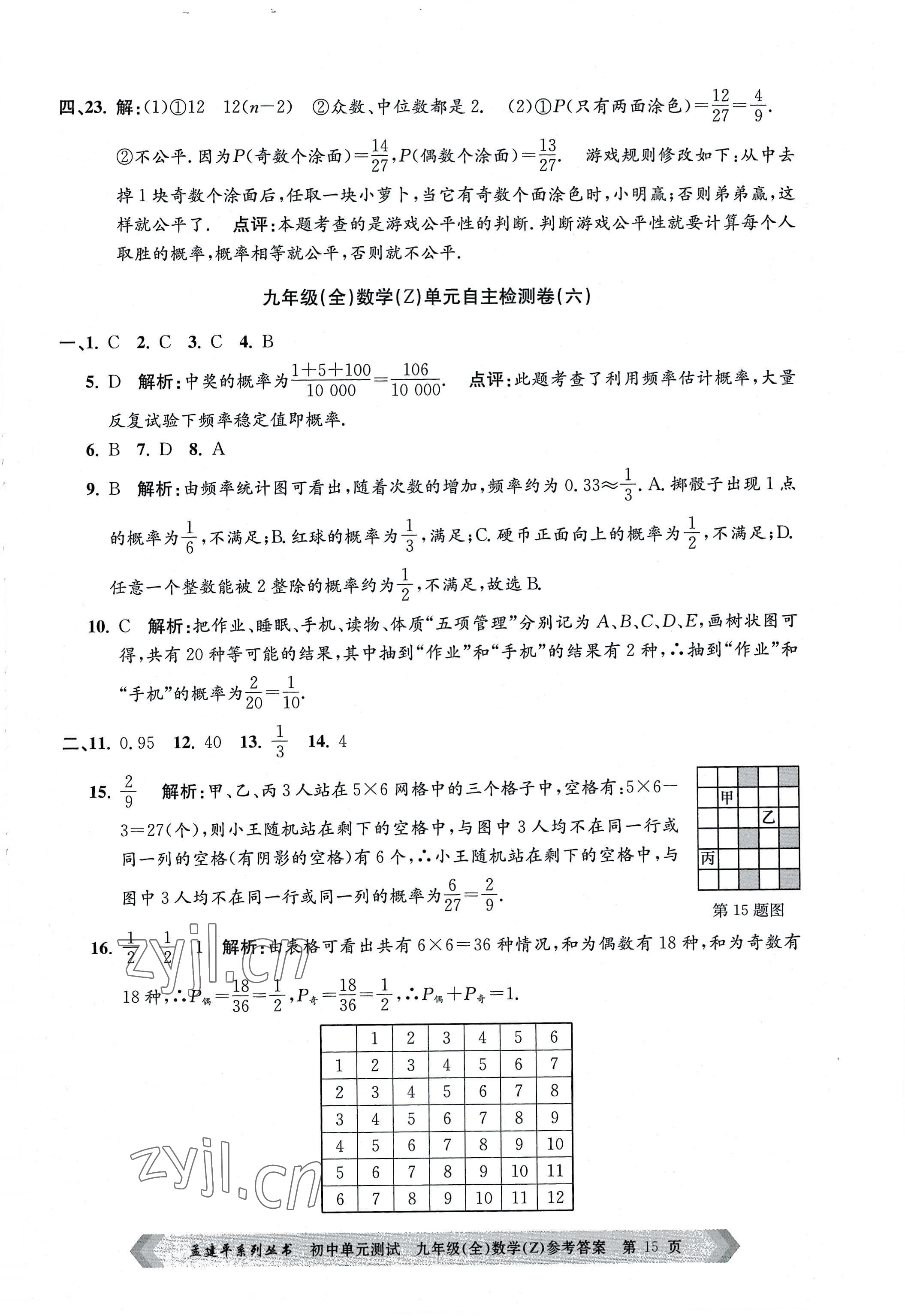 2022年孟建平单元测试九年级数学全一册浙教版 第15页