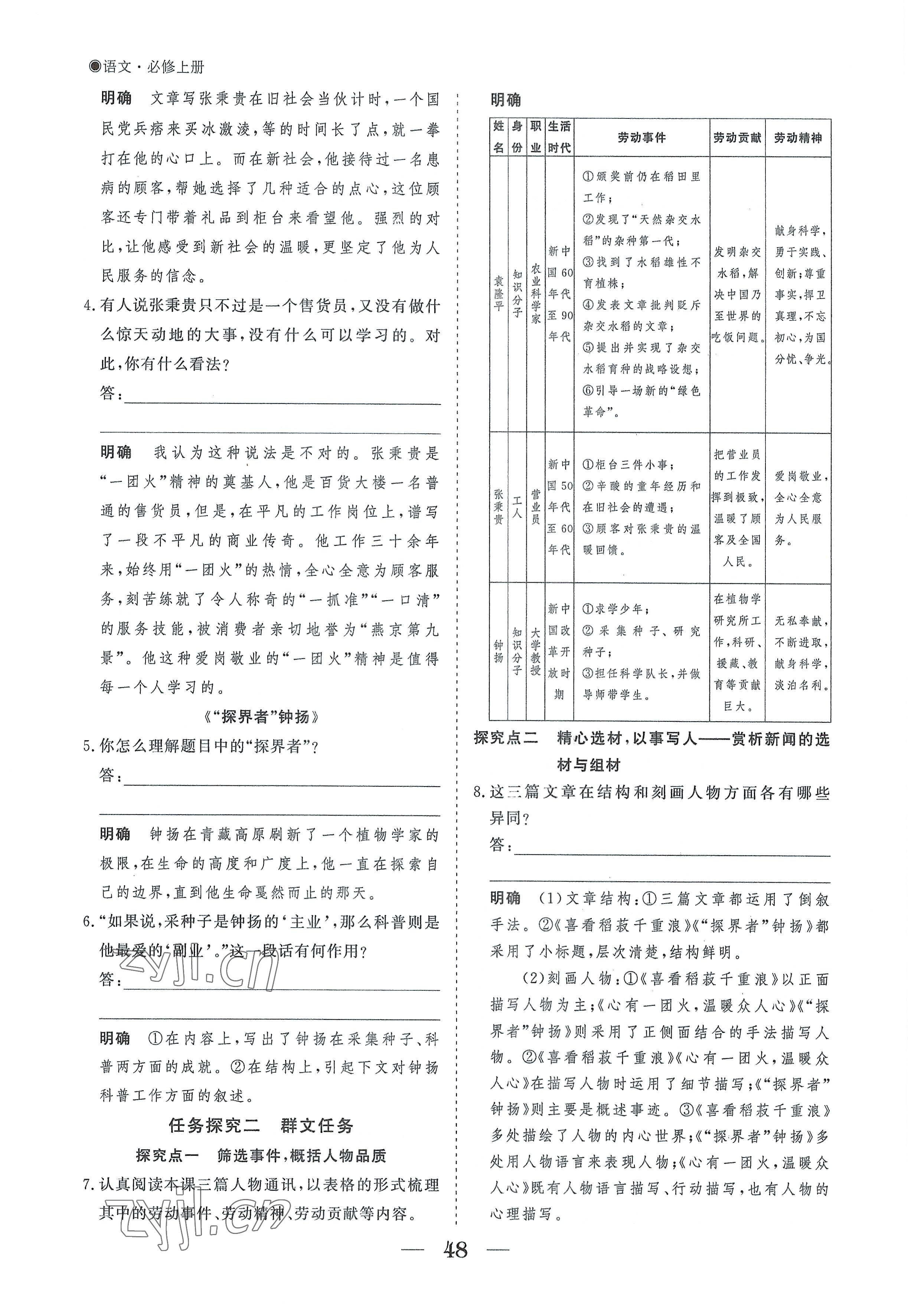 2022年高中導(dǎo)學(xué)測(cè)控優(yōu)化設(shè)計(jì)方案語(yǔ)文必修上冊(cè)人教版 參考答案第48頁(yè)