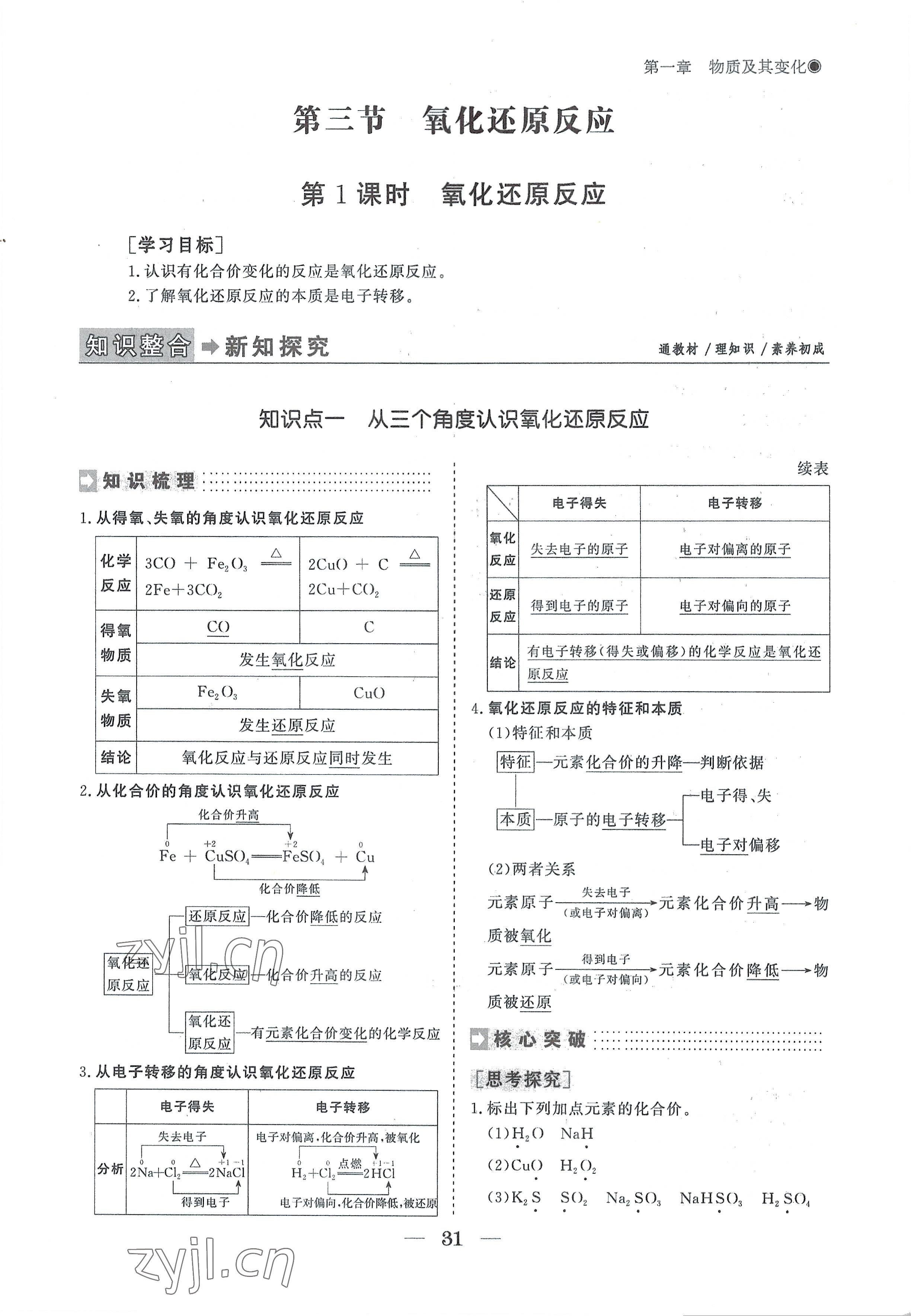 2022年高中導學測控優(yōu)化設計方案化學必修第一冊人教版 參考答案第31頁