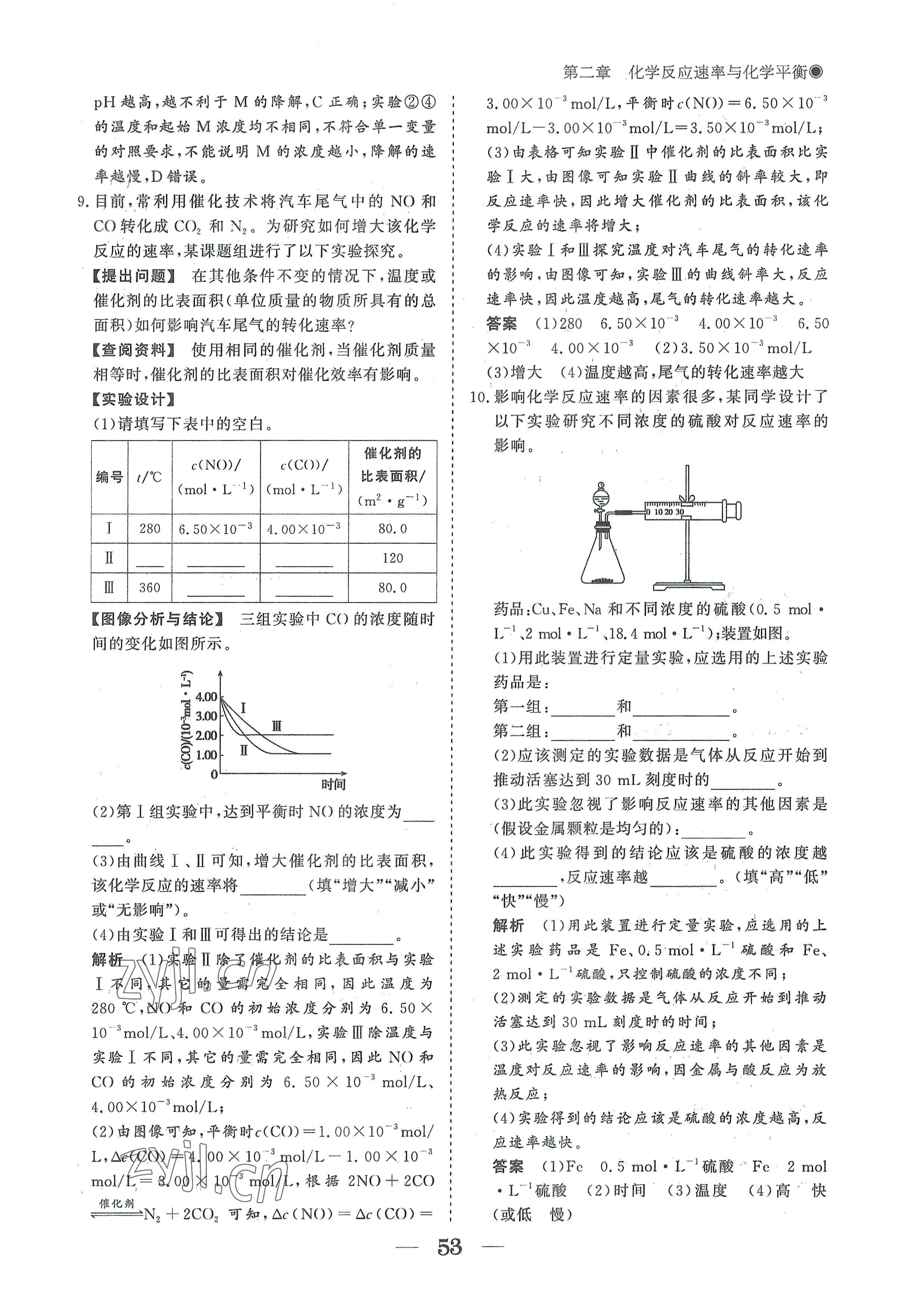 2022年高中導(dǎo)學(xué)測控優(yōu)化設(shè)計方案高中化學(xué)選擇性必修1人教版 參考答案第53頁