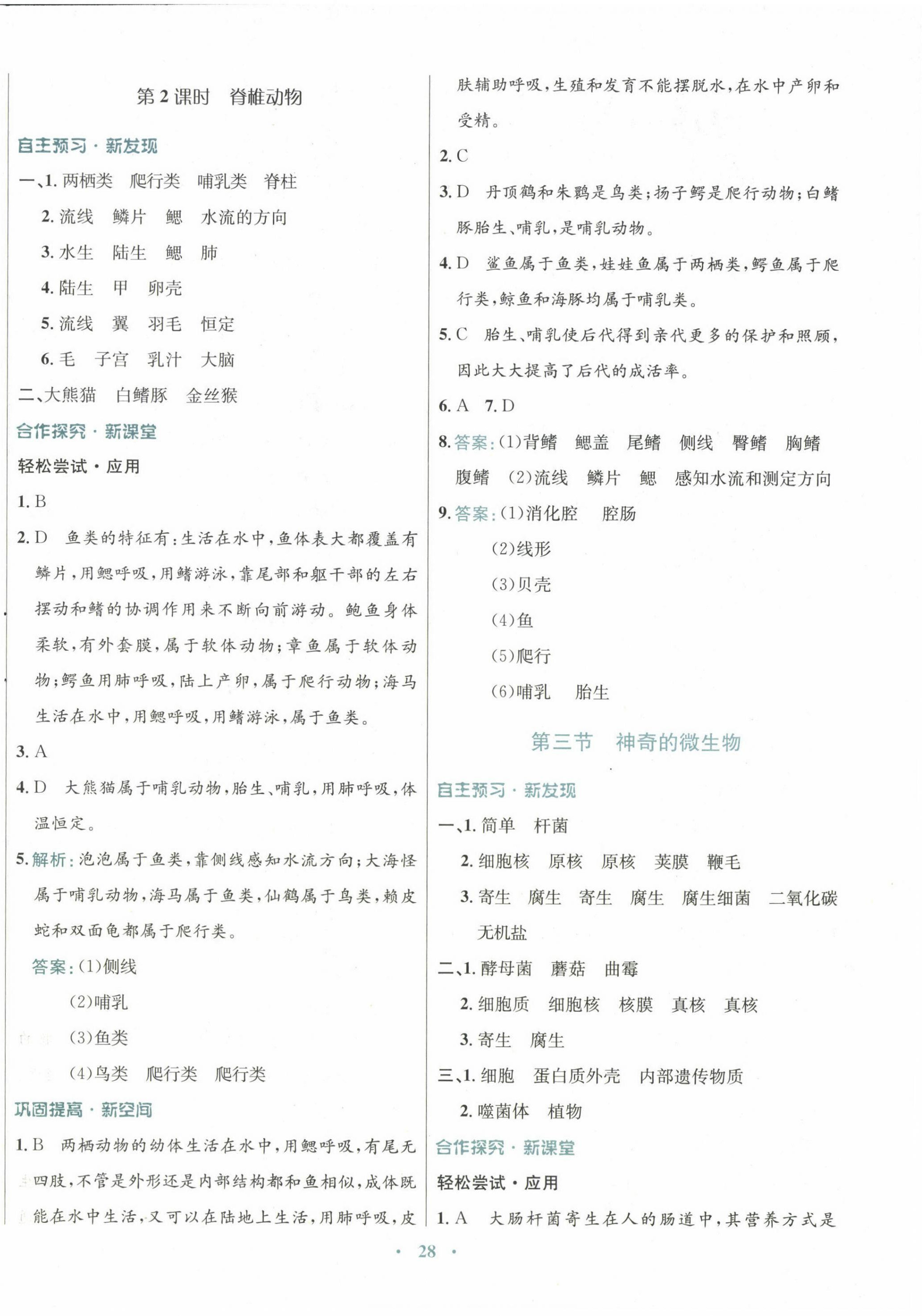 2022年南方新课堂金牌学案八年级生物上册苏教版 第4页