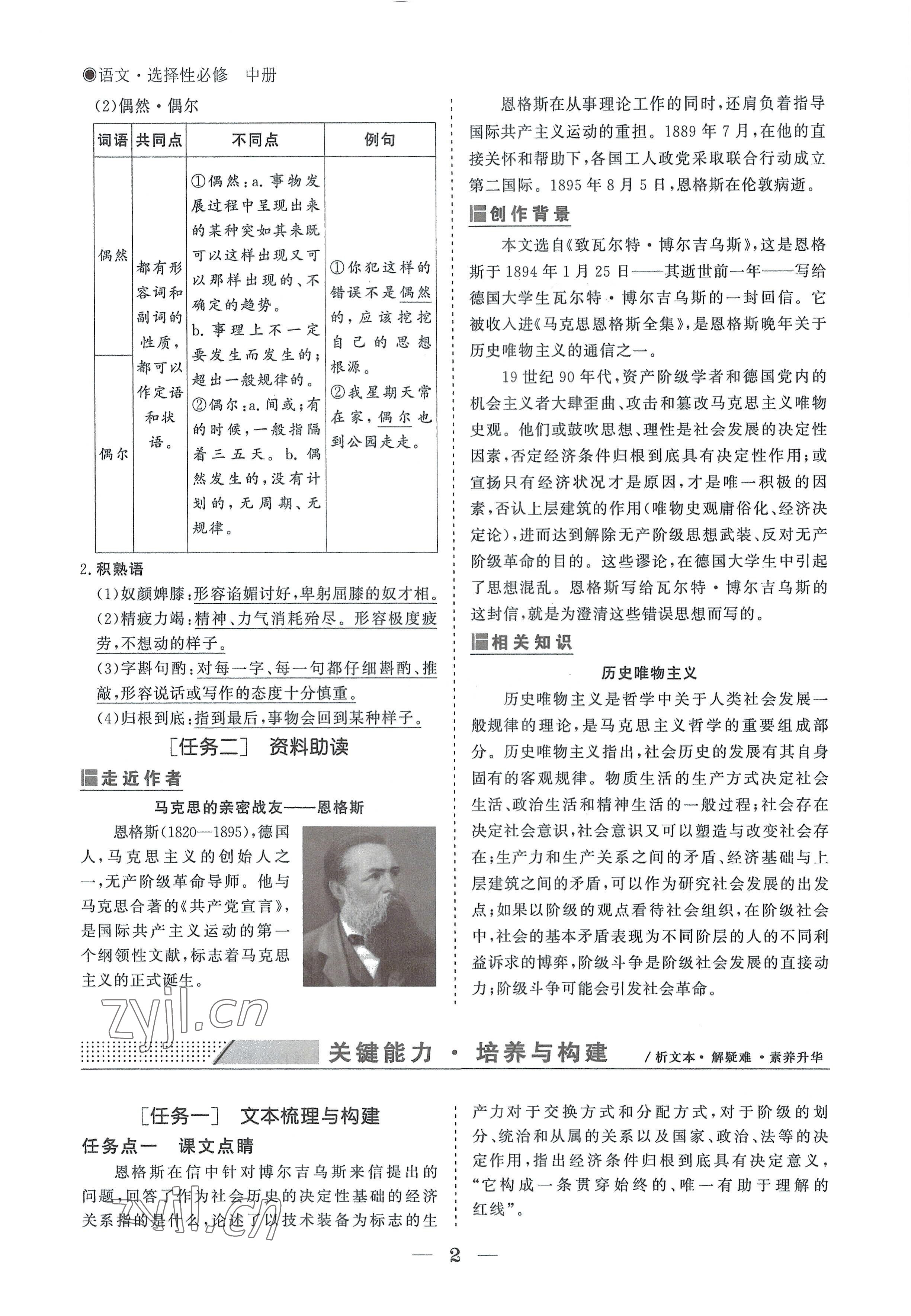 2022年高中導(dǎo)學(xué)測控優(yōu)化設(shè)計方案語文選擇性必修中冊人教版 參考答案第2頁