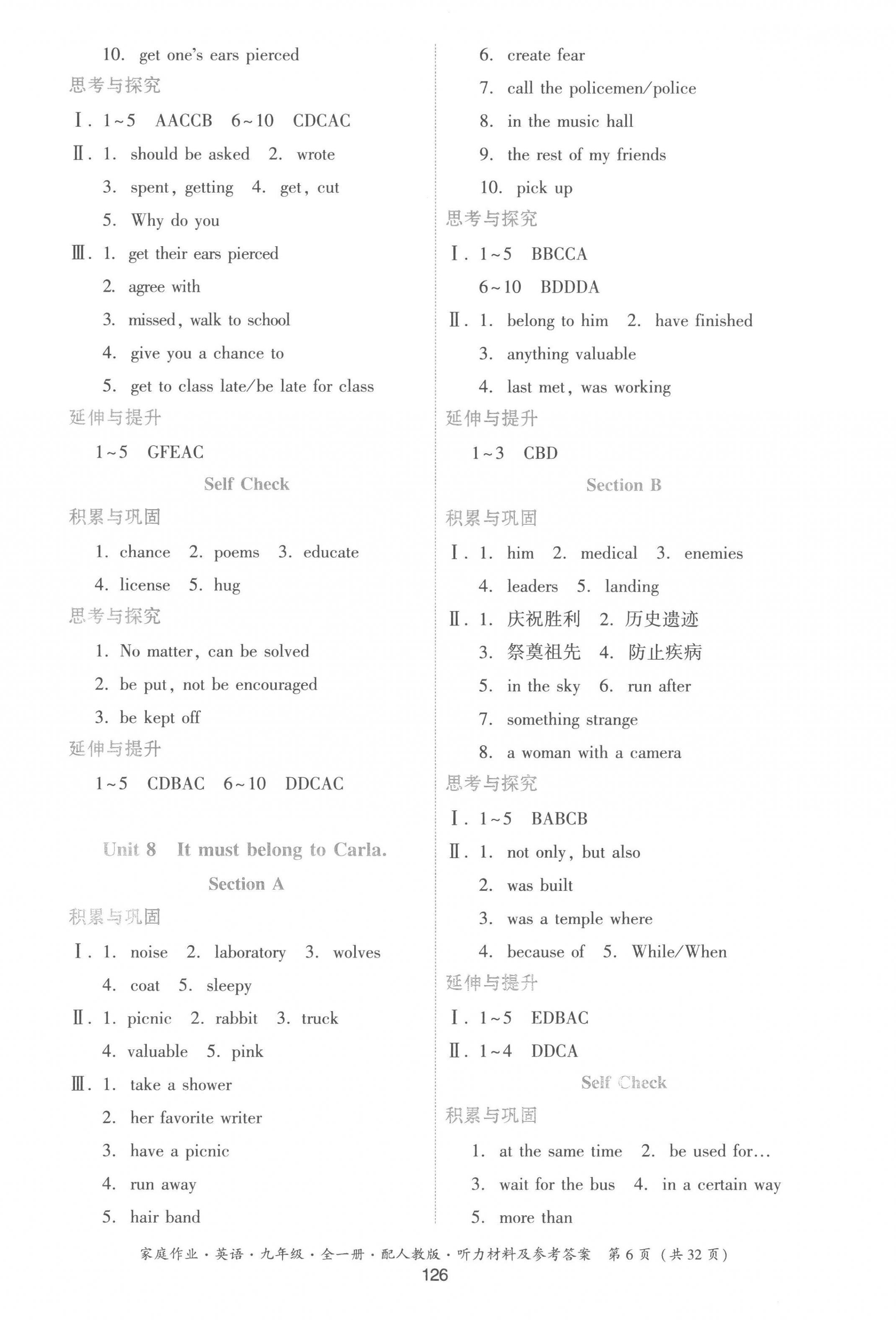 2022年家庭作業(yè)九年級英語全一冊人教版 第6頁