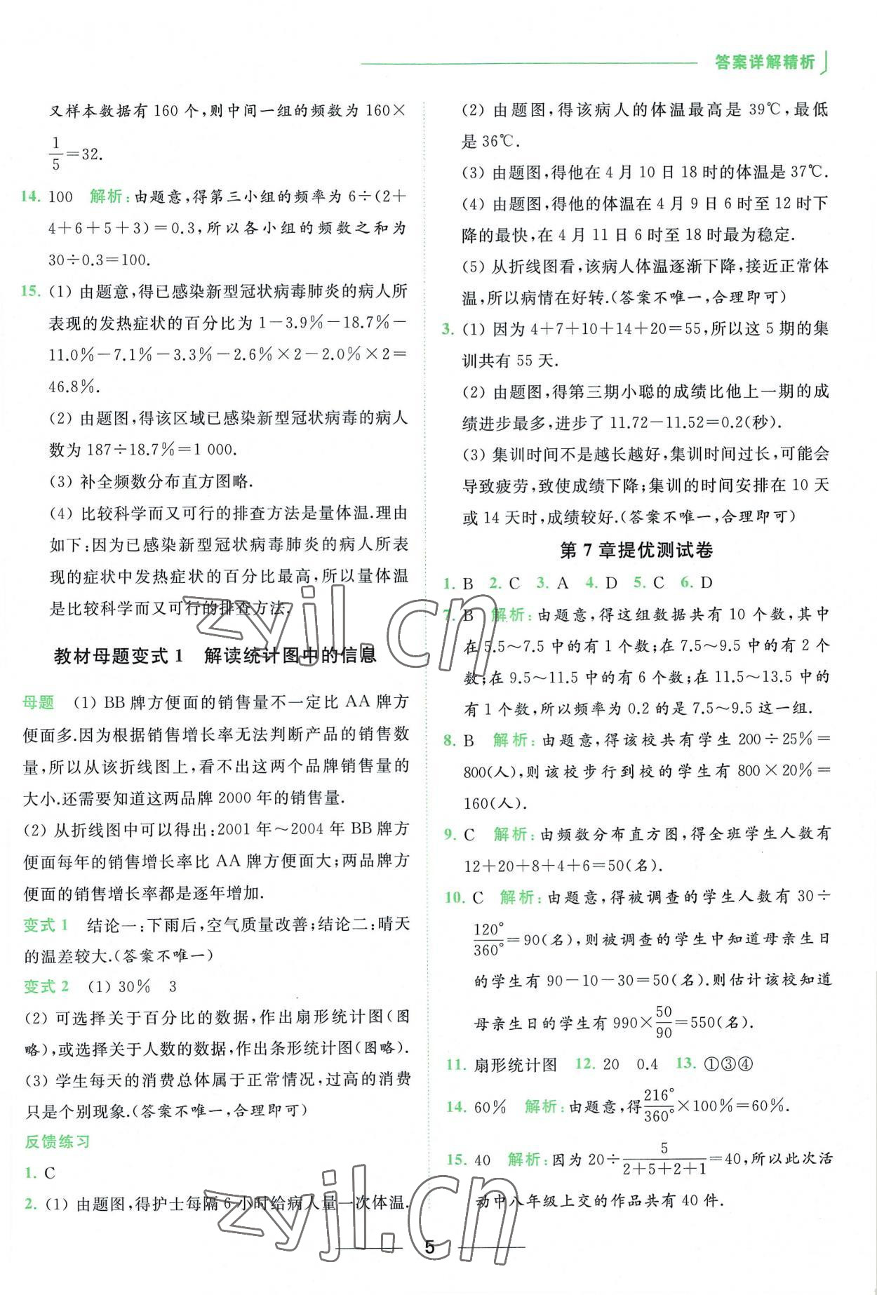 2023年亮点给力提优课时作业本八年级数学下册苏科版 参考答案第5页