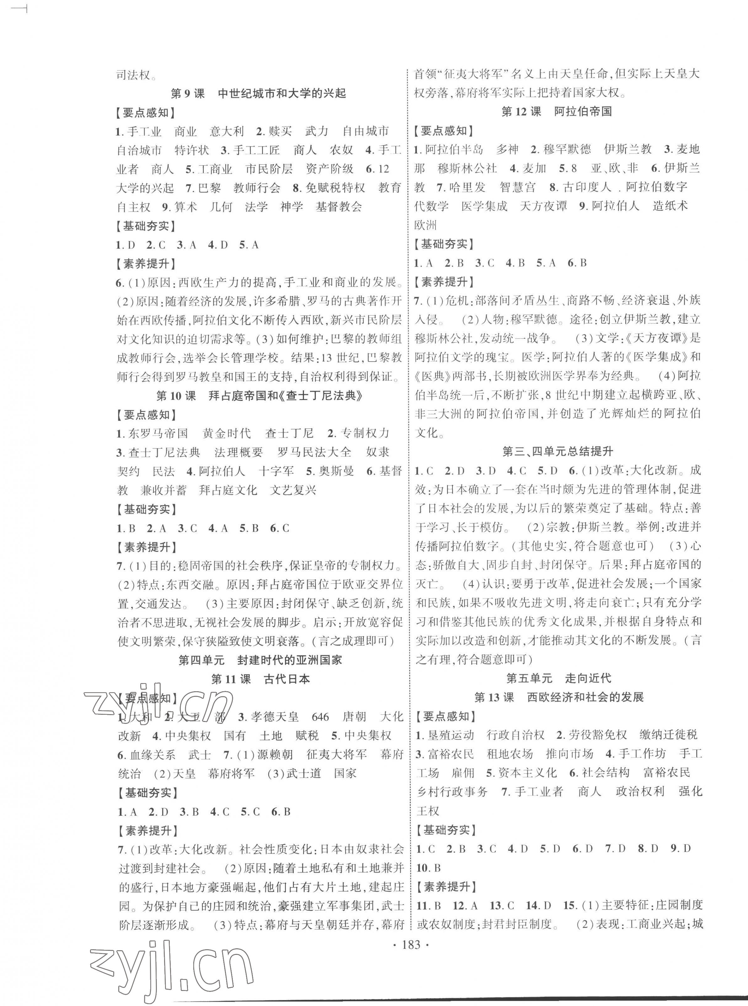 2022年課時(shí)掌控九年級(jí)歷史全一冊(cè)人教版 第3頁(yè)