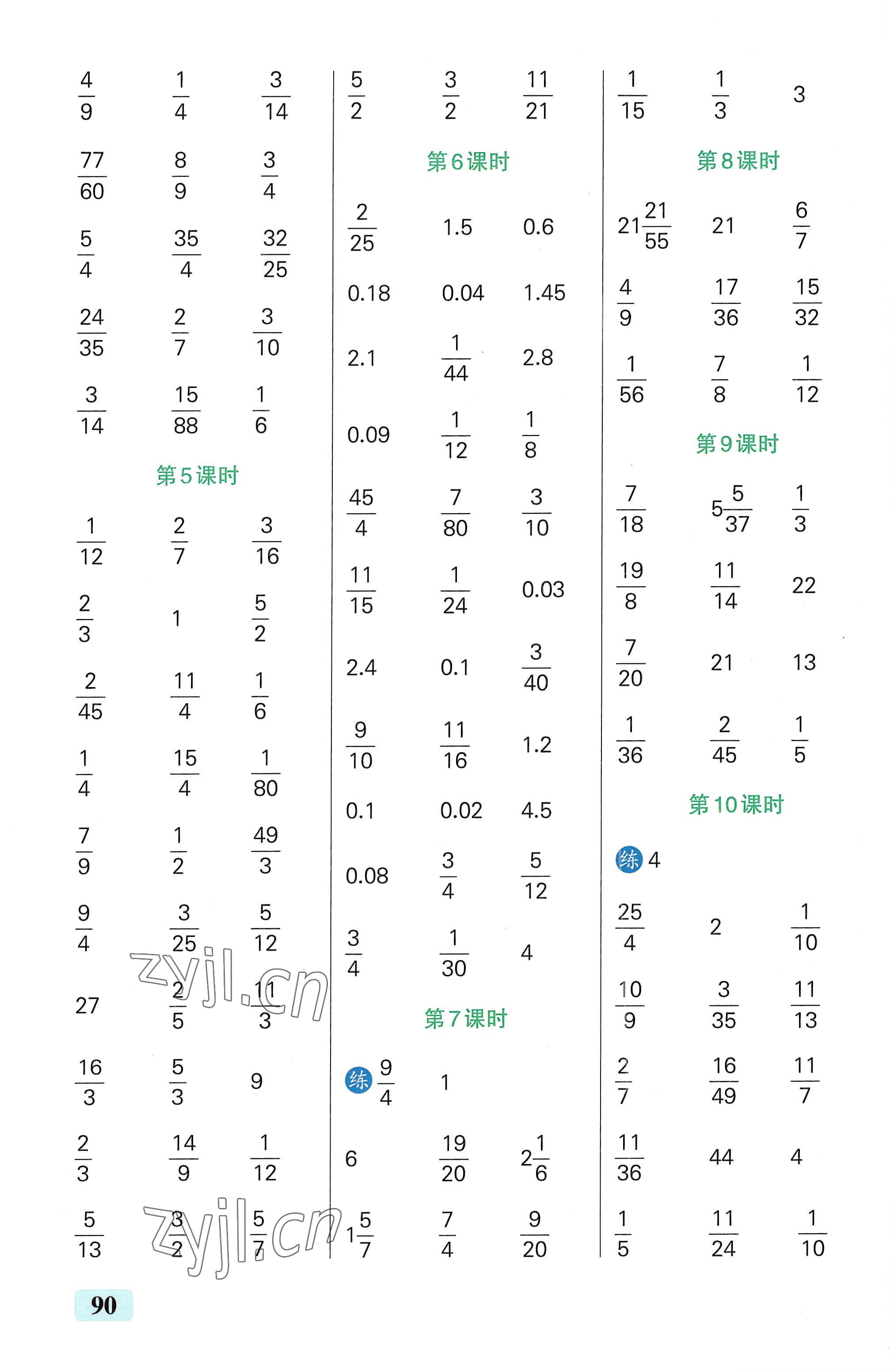 2022年小學學霸口算六年級數(shù)學上冊人教版 第2頁