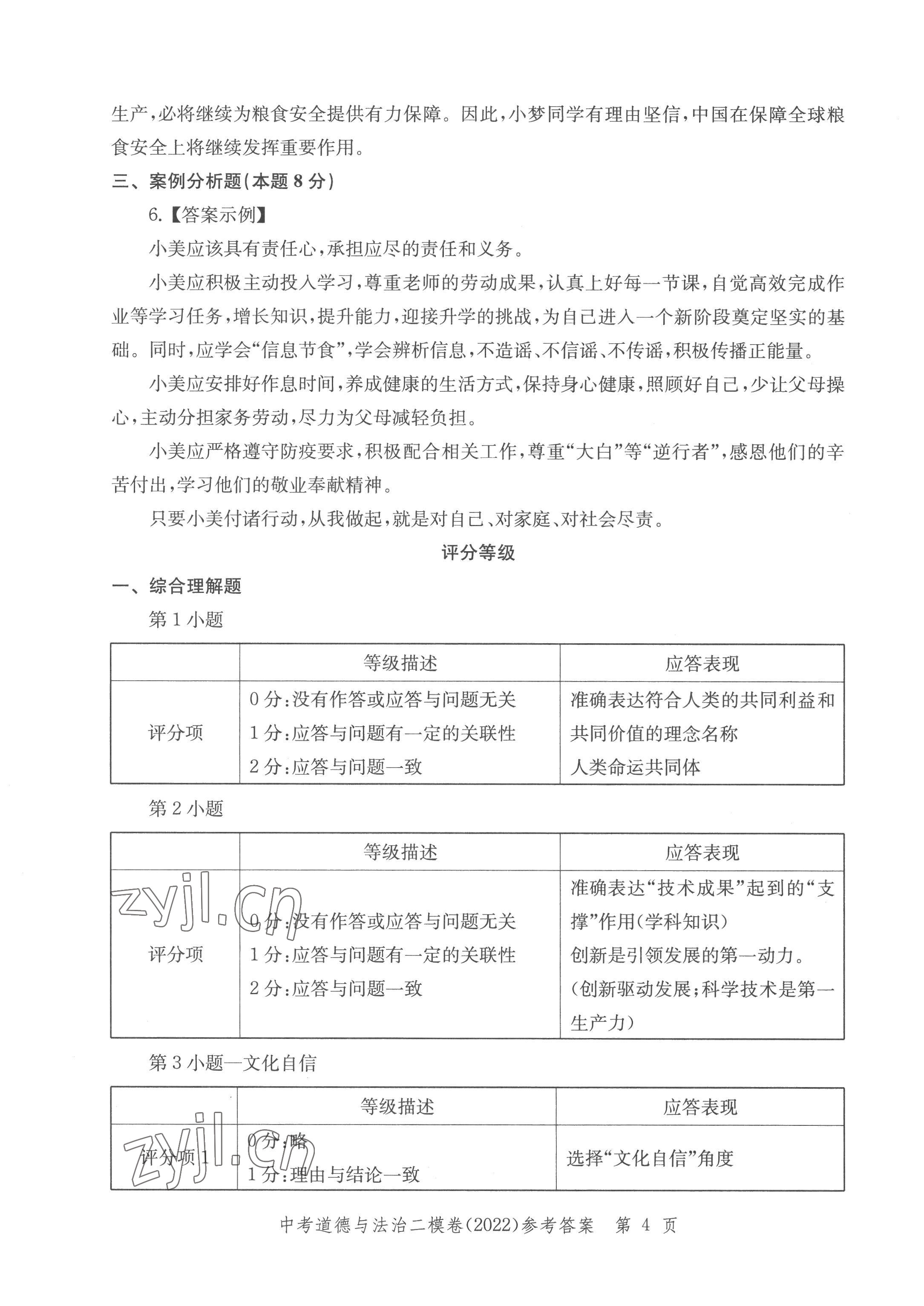 2022年走向成功道德與法治 參考答案第4頁(yè)