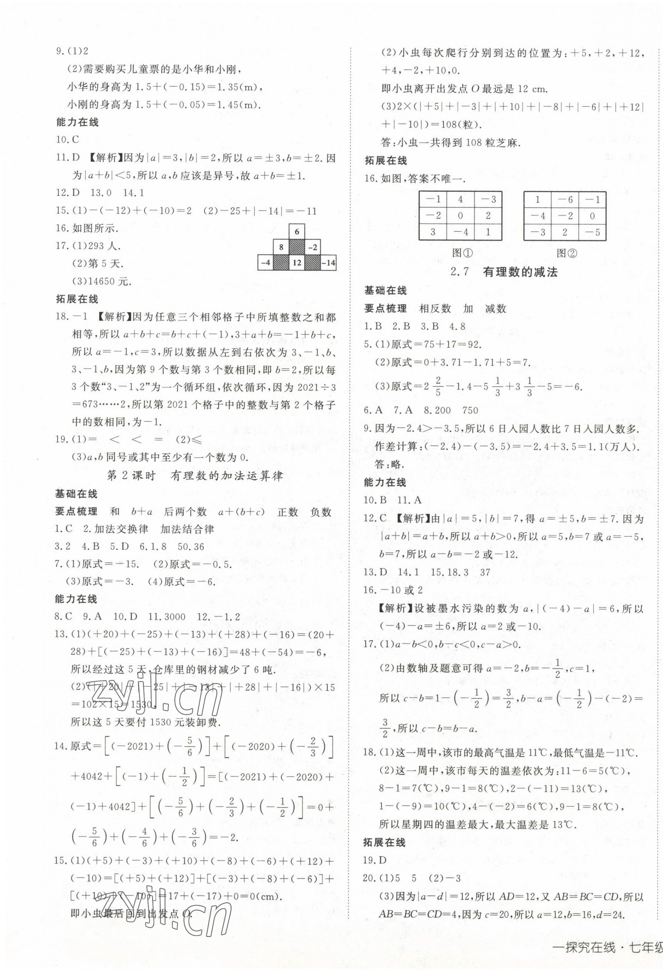 2022年探究在線高效課堂七年級(jí)數(shù)學(xué)上冊(cè)華師大版 第5頁(yè)