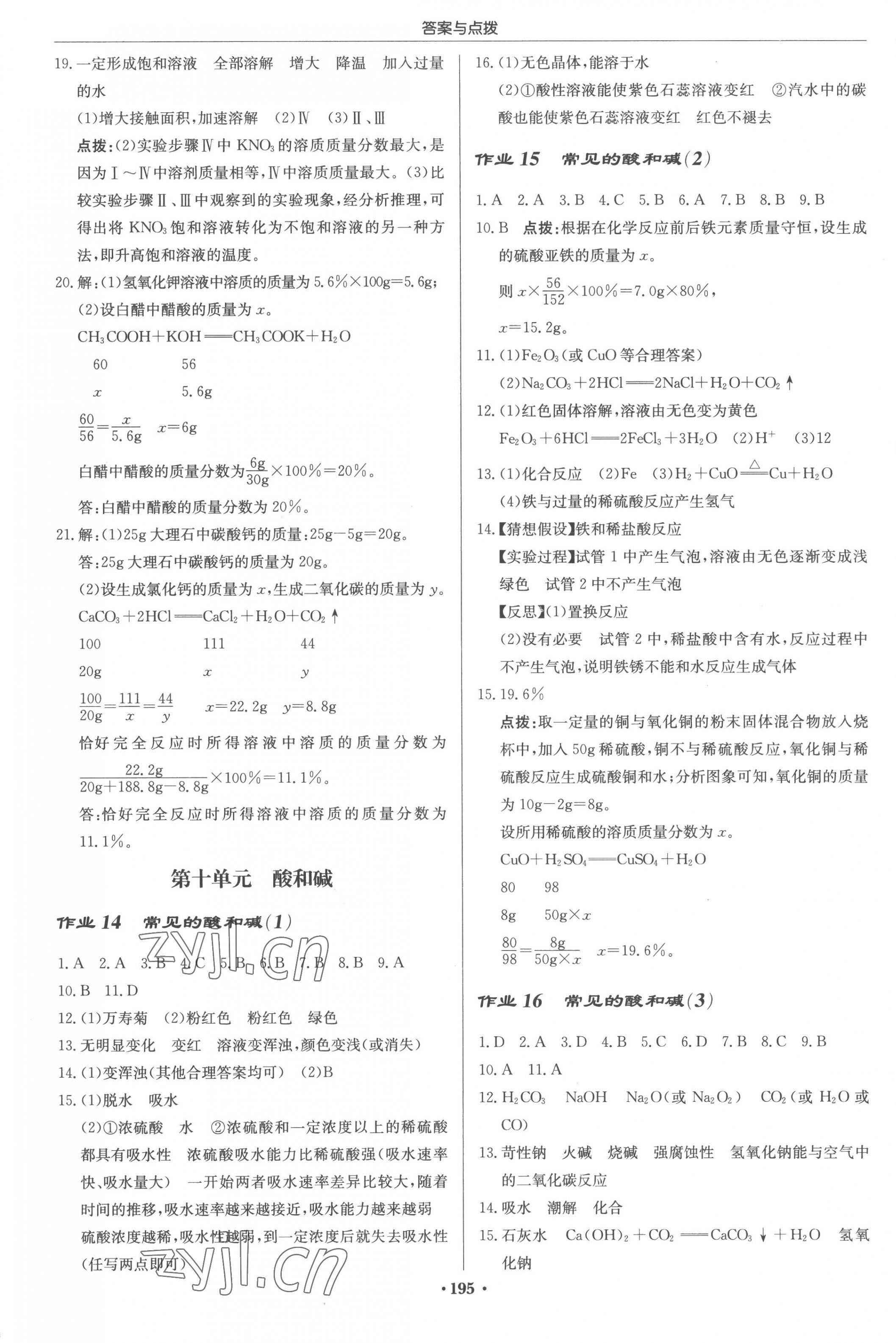 2023年啟東中學(xué)作業(yè)本九年級(jí)化學(xué)下冊(cè)人教版 第5頁(yè)