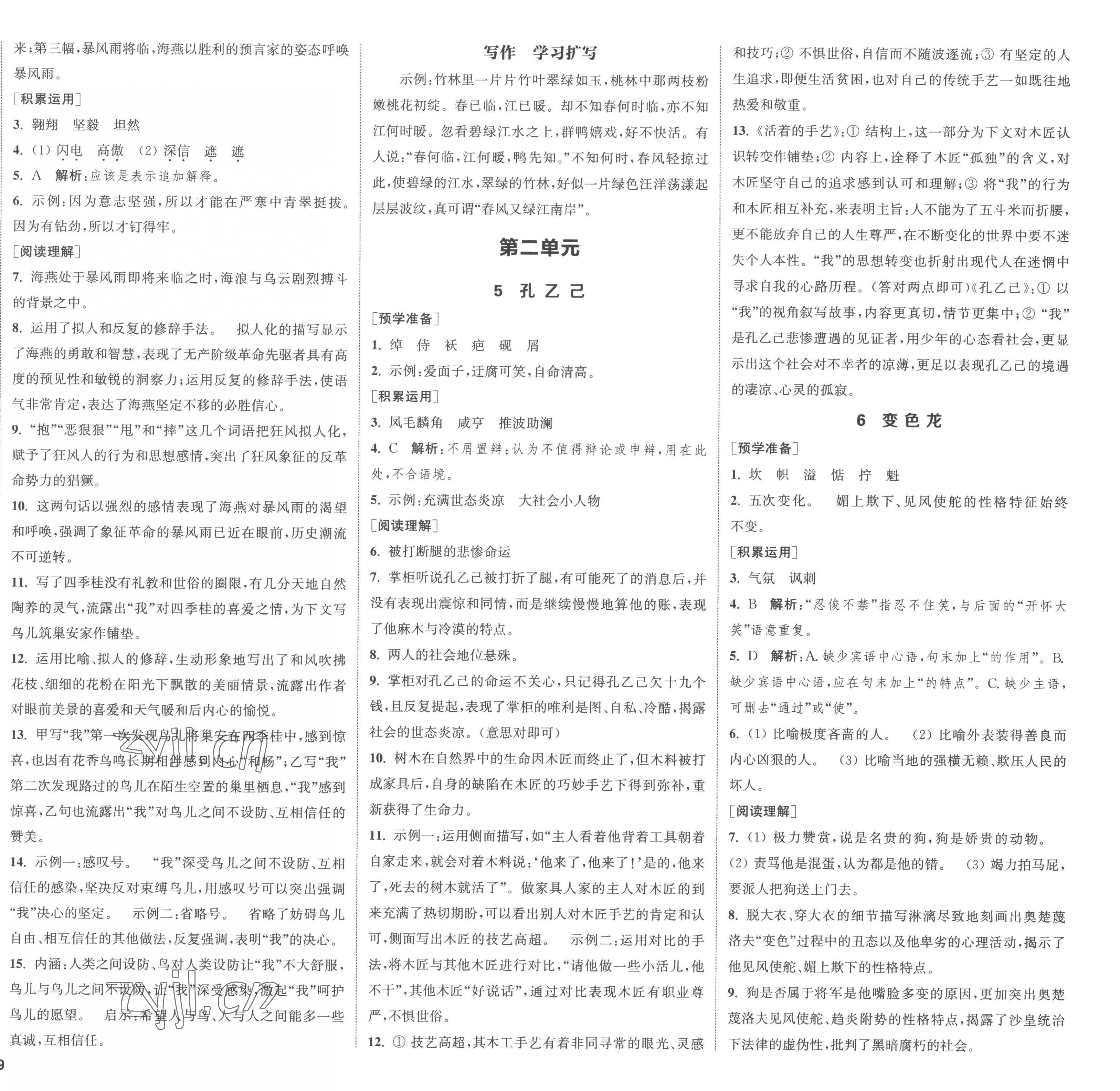 2023年通城學(xué)典課時(shí)作業(yè)本九年級(jí)語文下冊(cè)人教版南通專版 第2頁