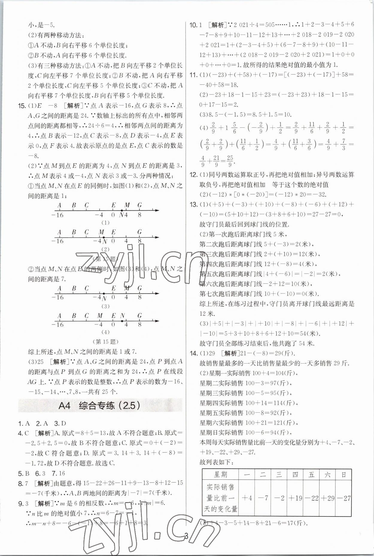 2022年期末闖關(guān)制勝金卷七年級數(shù)學(xué)上冊蘇科版 第3頁