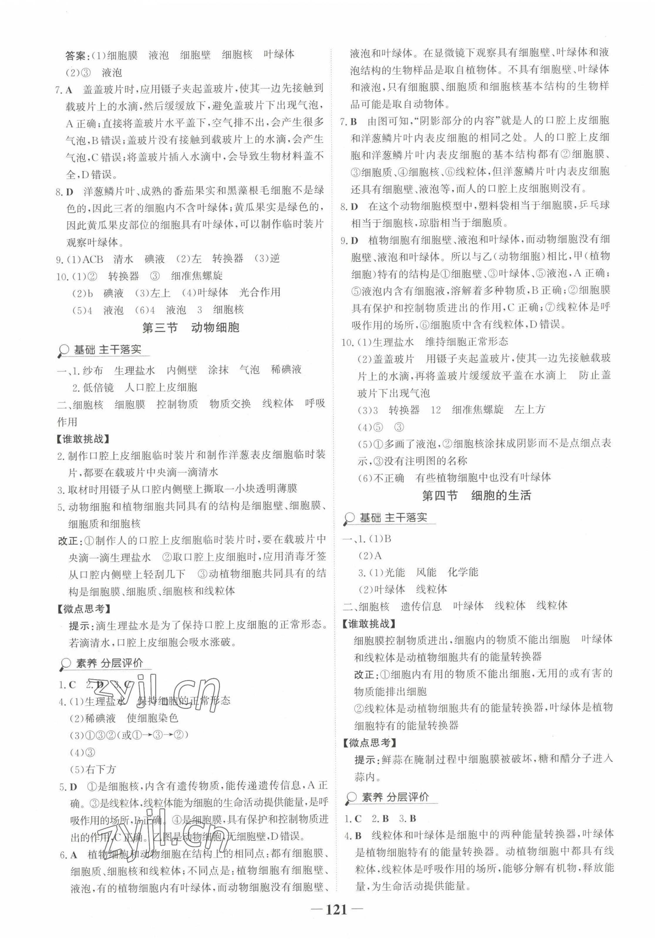 2022年世纪金榜金榜学案七年级生物上册人教版 第5页