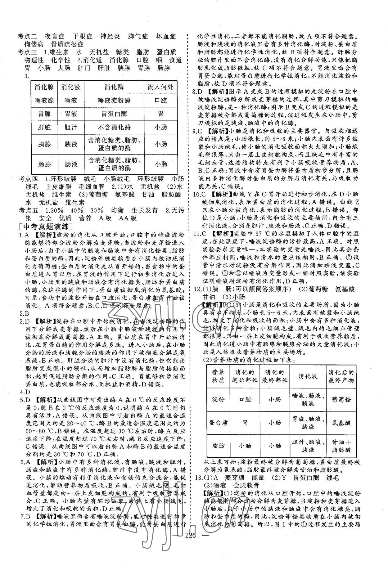 2022年新中考集訓(xùn)中考總復(fù)習(xí)生物濟南版 參考答案第12頁