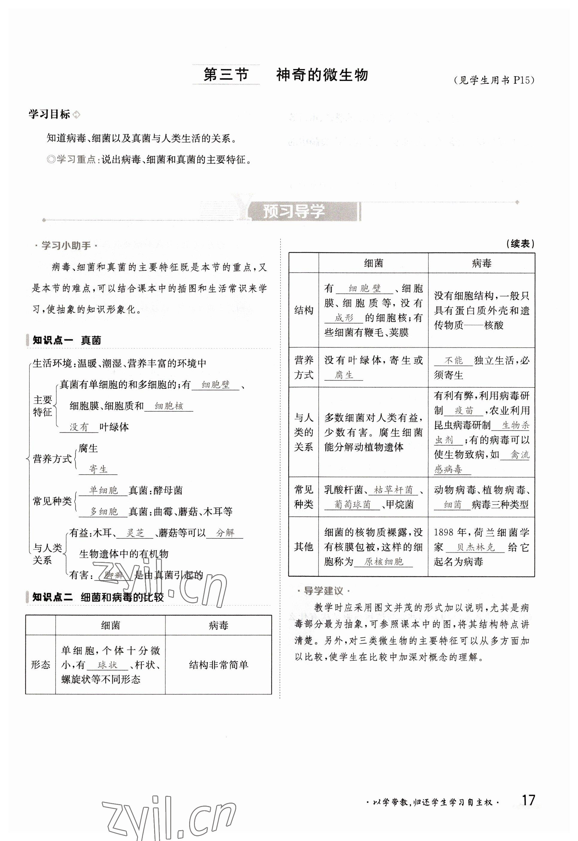 2022年金太陽(yáng)導(dǎo)學(xué)案八年級(jí)生物上冊(cè)蘇教版 參考答案第17頁(yè)