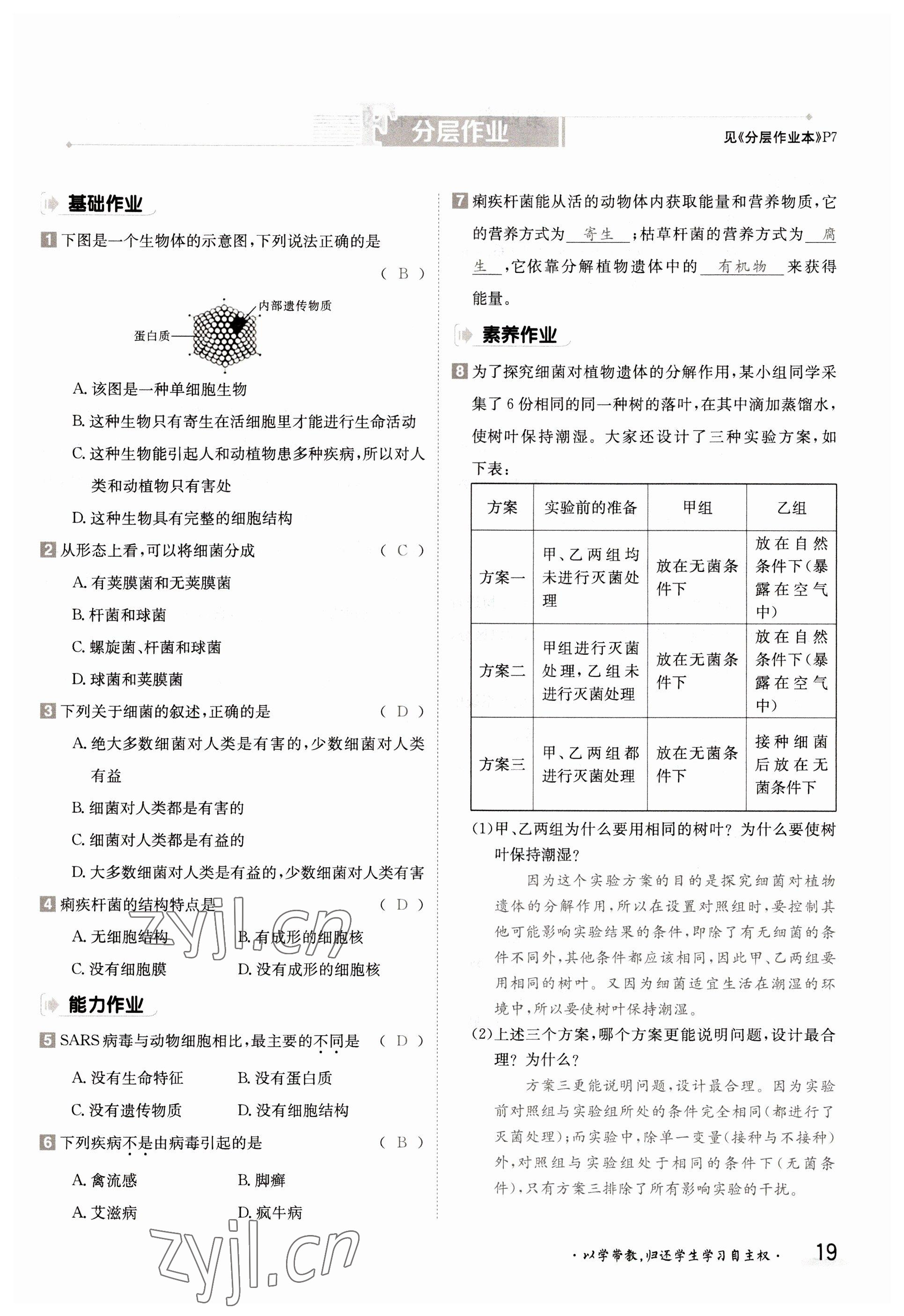 2022年金太陽導(dǎo)學(xué)案八年級生物上冊蘇教版 參考答案第19頁